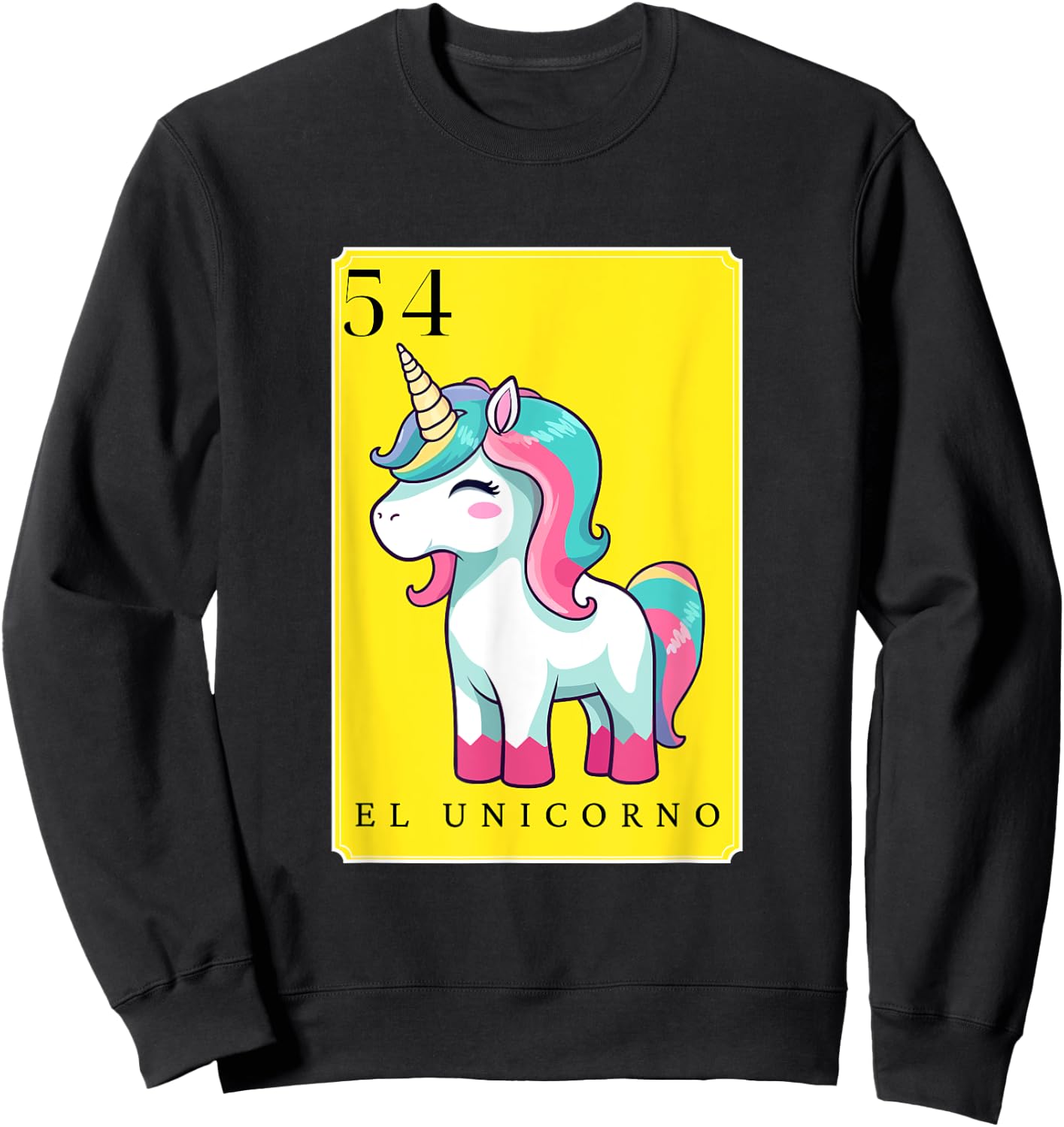 El Unicorno Funny Spanish-Mexican Bingo Cards The Unicorn Sweatshirt - Sweatshirt | Black