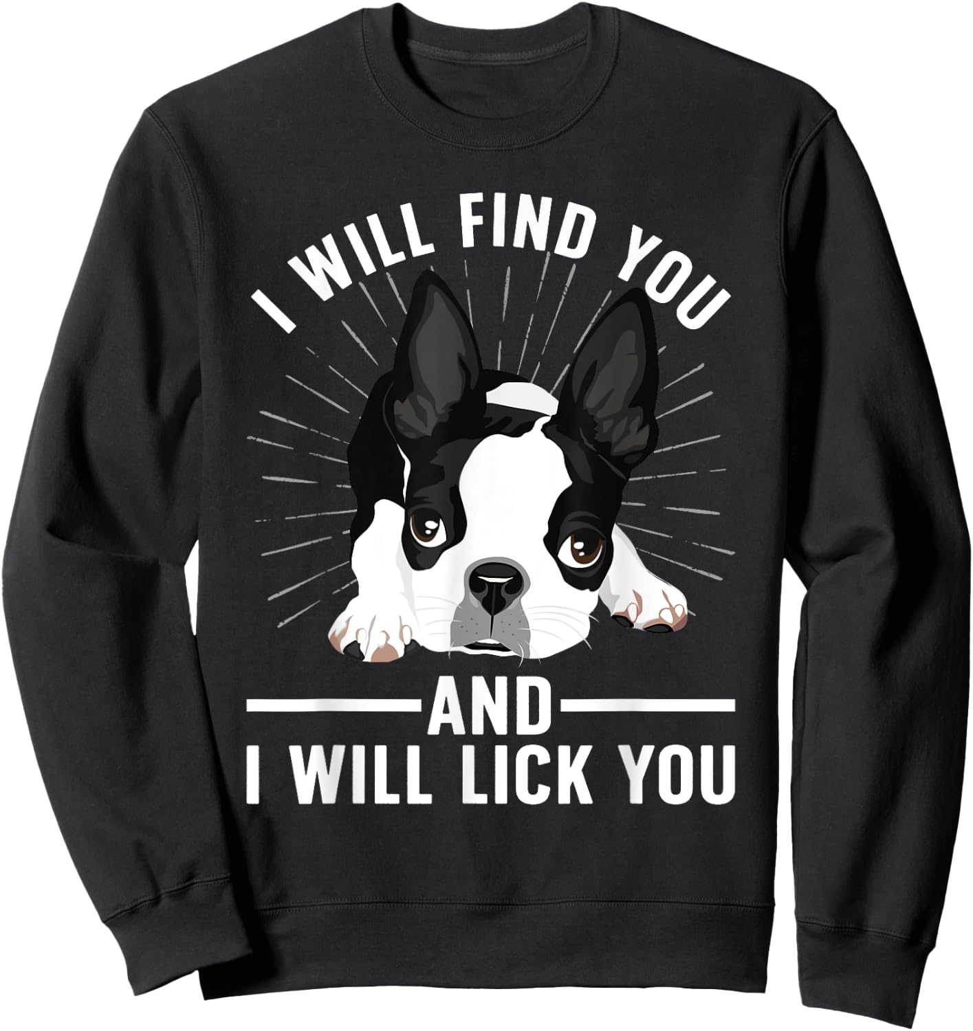 Cute Boston Terrier Art Women Boston Terrier Lover Sweatshirt - Sweatshirt | Black