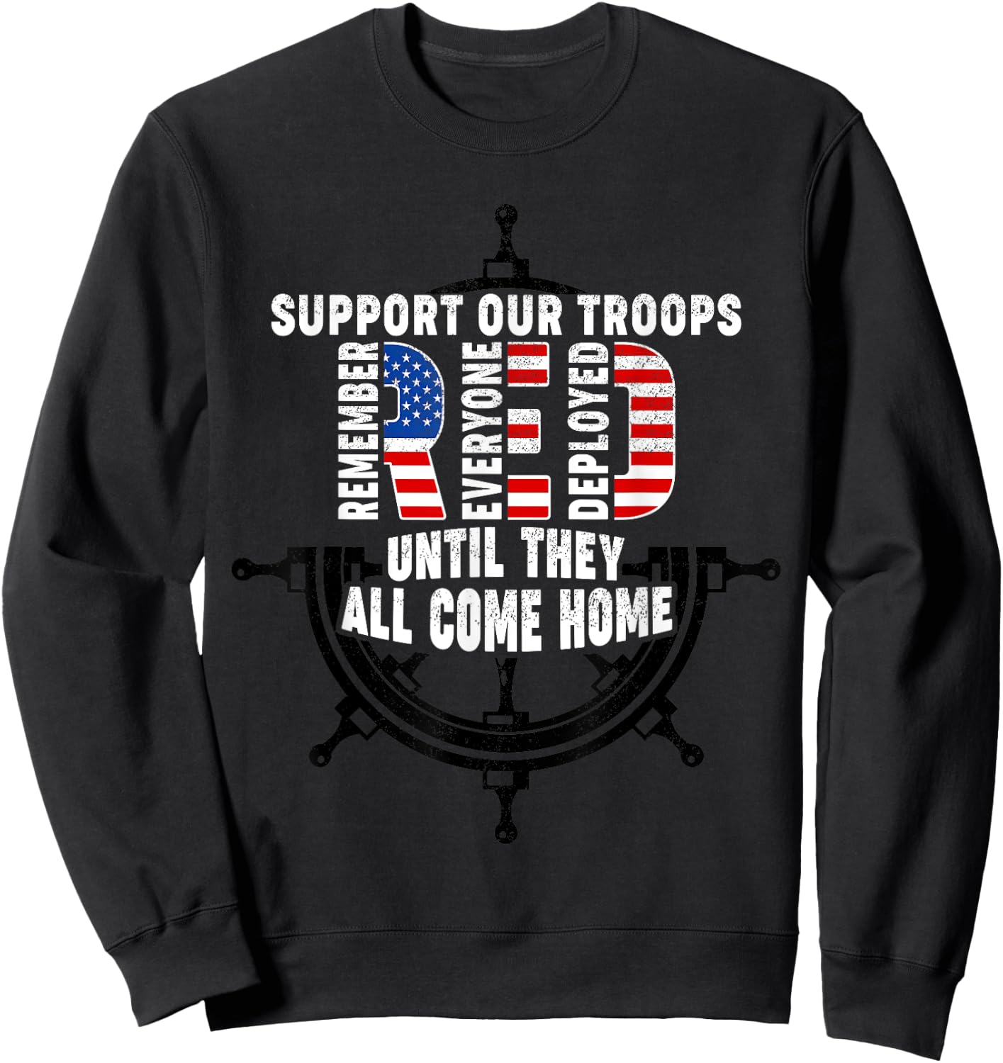 On Friday We Wear Red Friday Navy Support Troops US Flag Sweatshirt - Sweatshirt | Black