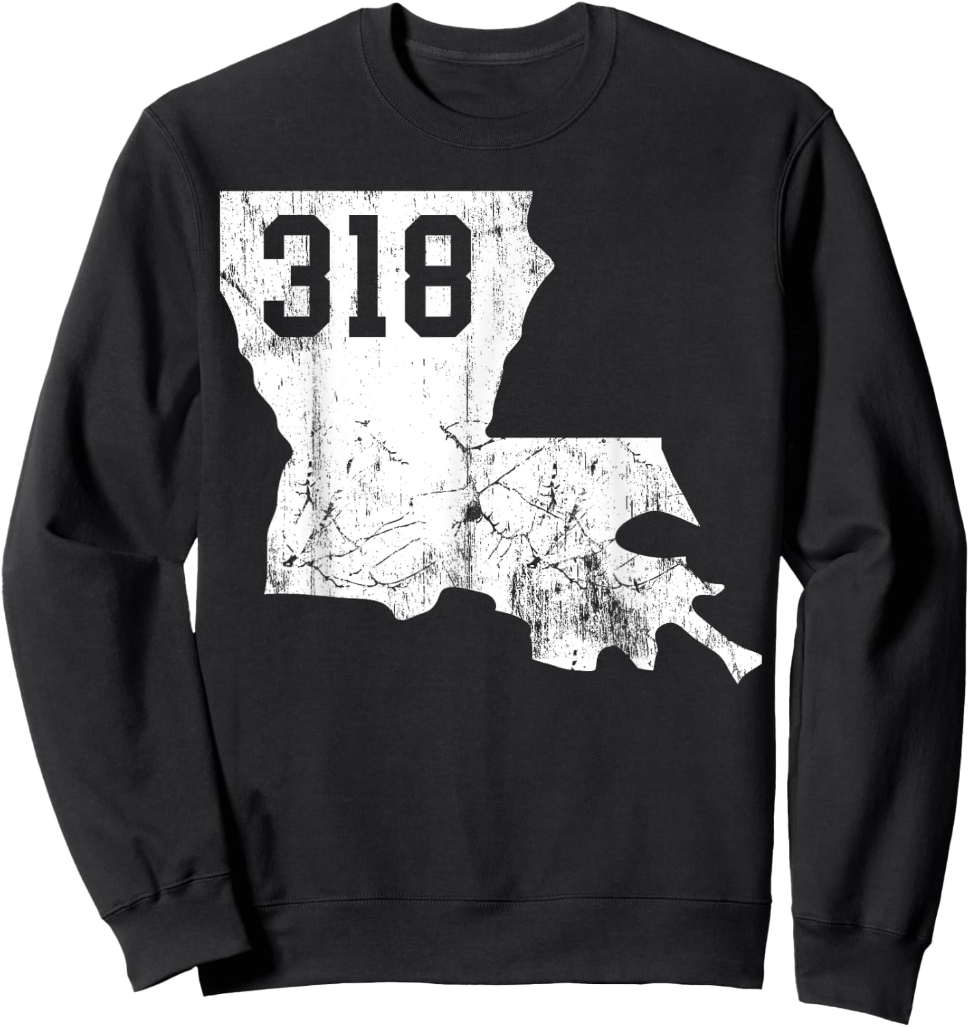 Louisiana State Area Code 318 New Orleans Mardi Gras Sweatshirt - Sweatshirt | Black