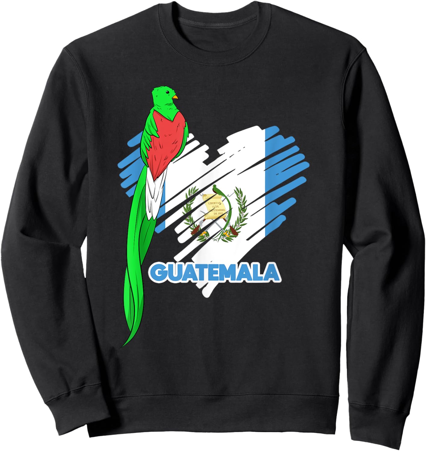 Guatemala Quetzal National Bird Guatemalan Flag Day Sweatshirt - Sweatshirt | Black