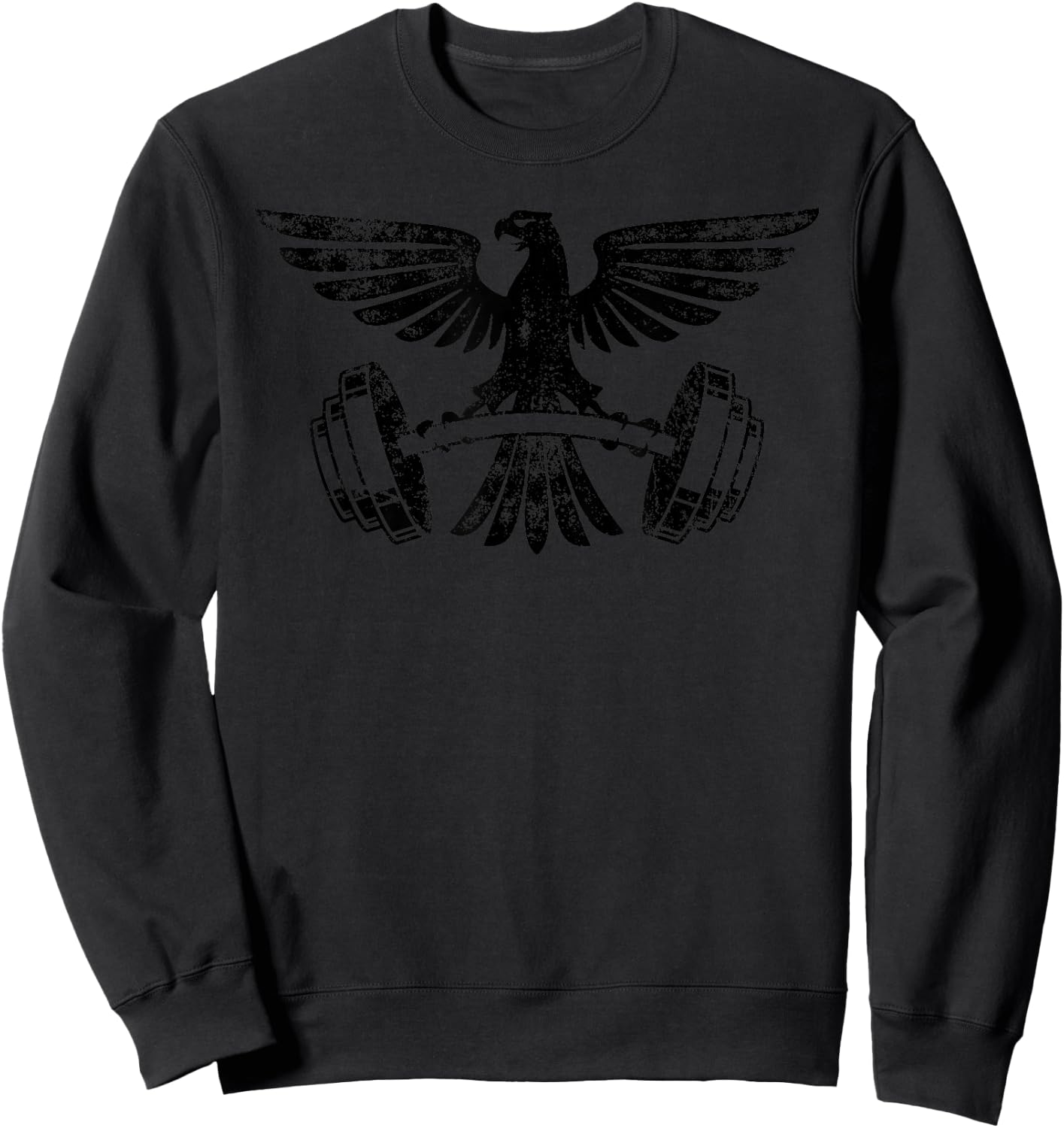 Bodybuilding Weightlifting Workout Home Gym - Vintage Eagle Sweatshirt - Sweatshirt | Black