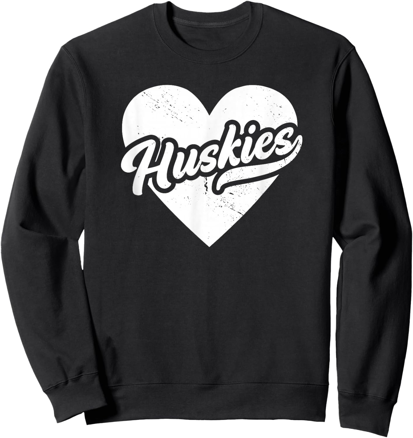 Vintage Huskies School Spirit Go Huskies Love Sweatshirt - Sweatshirt | Black