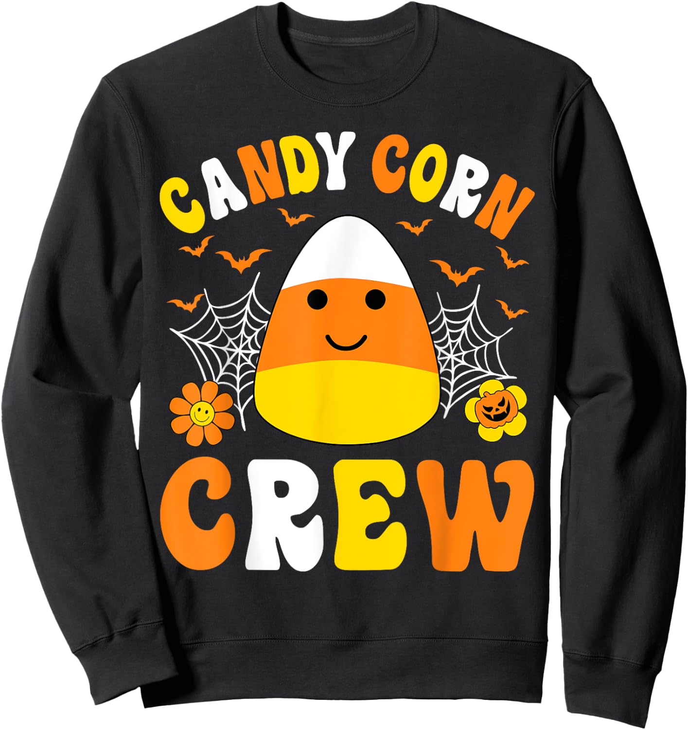 Cute Candy Corn Crew Squad Kids Boys Girls Halloween Costume Sweatshirt - Sweatshirt | Black