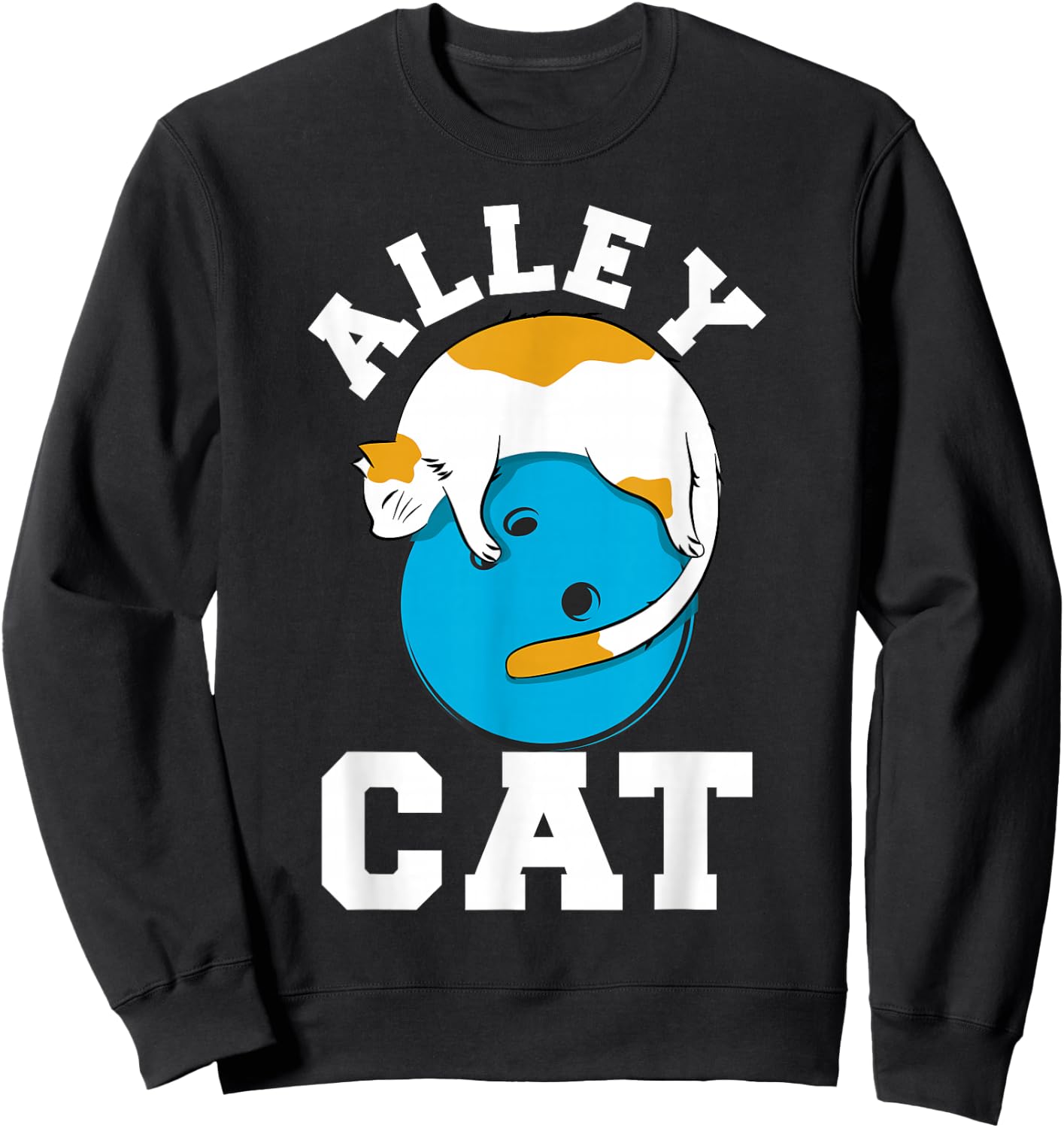 Funny Bowling Cat Pun Alley Cat Sweatshirt - Sweatshirt | Black