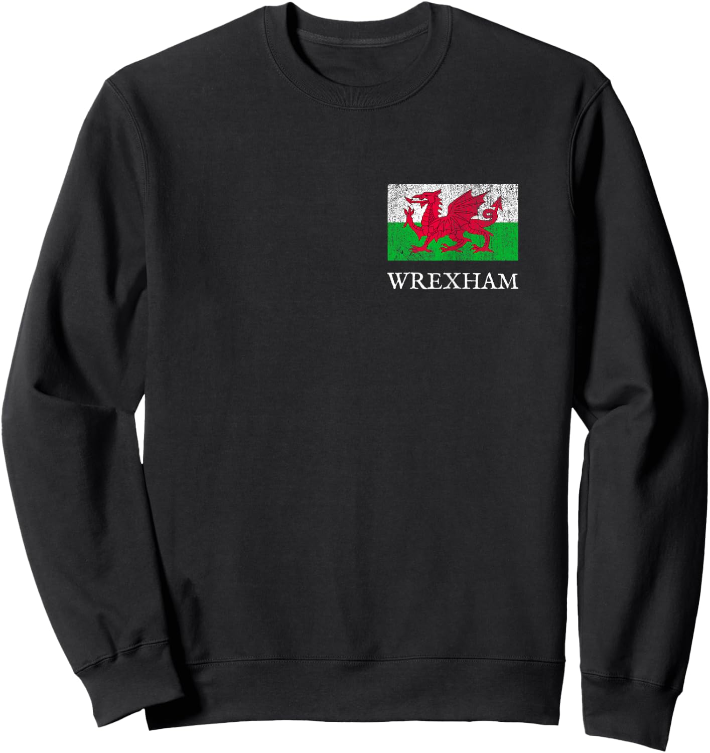 Wrexham Football Wales Welsh Soccer Jersey Retro Vintage Sweatshirt - Sweatshirt | Black