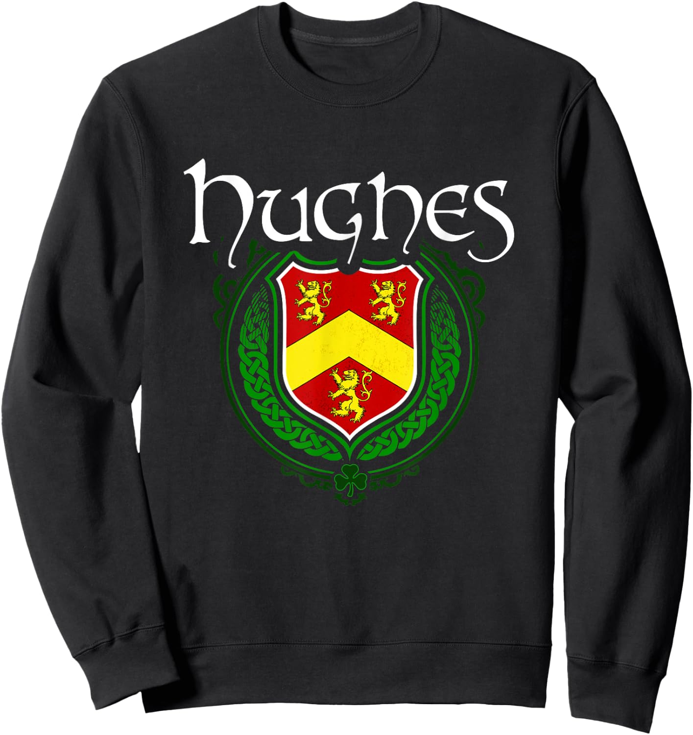 Hughes Surname Irish Clan Tartan Badge Ireland Sweatshirt - Sweatshirt | Black