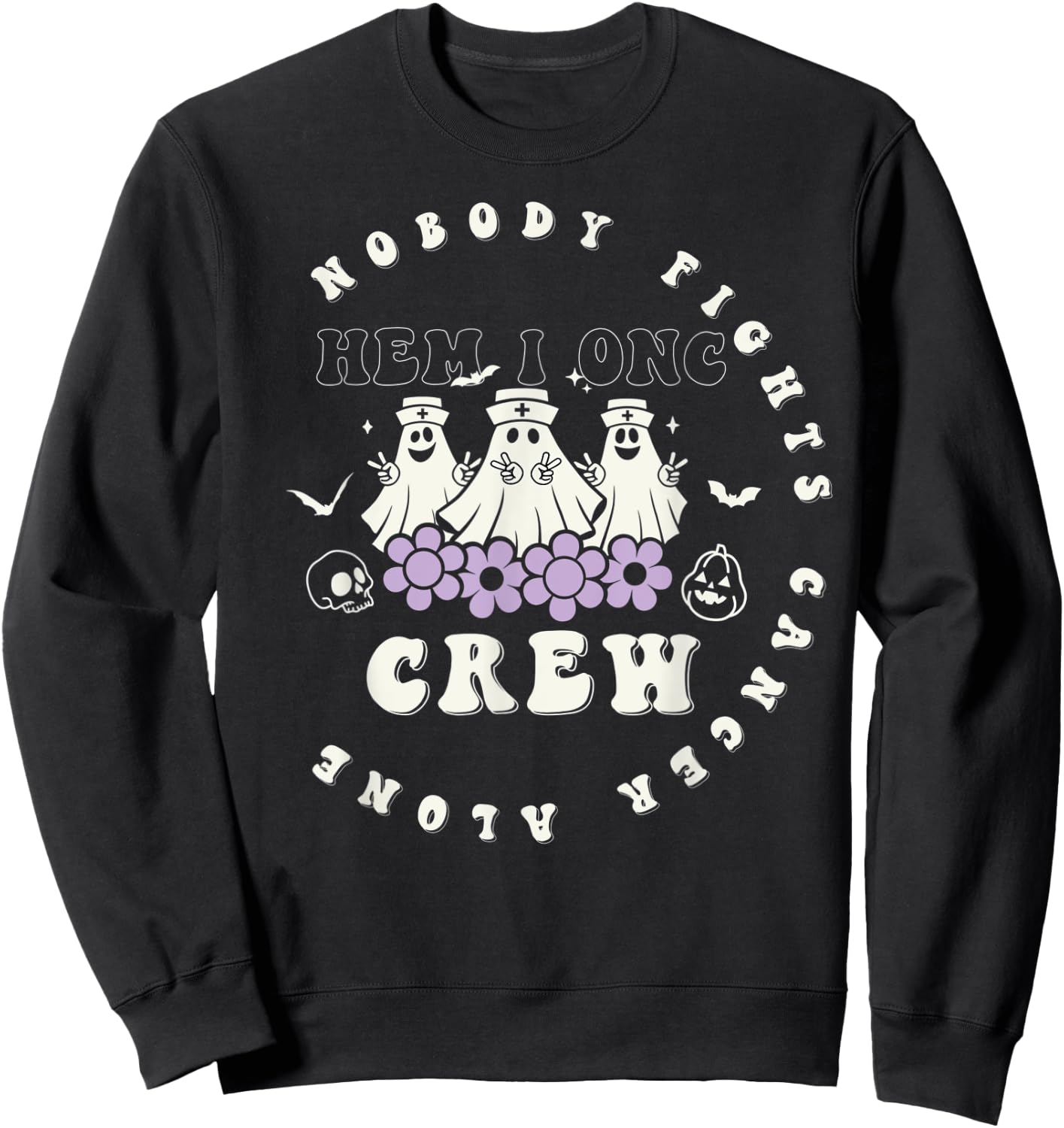 Halloween Oncology Hematology Nurse Crew Peds Hem/Onc Sweatshirt - Sweatshirt | Black