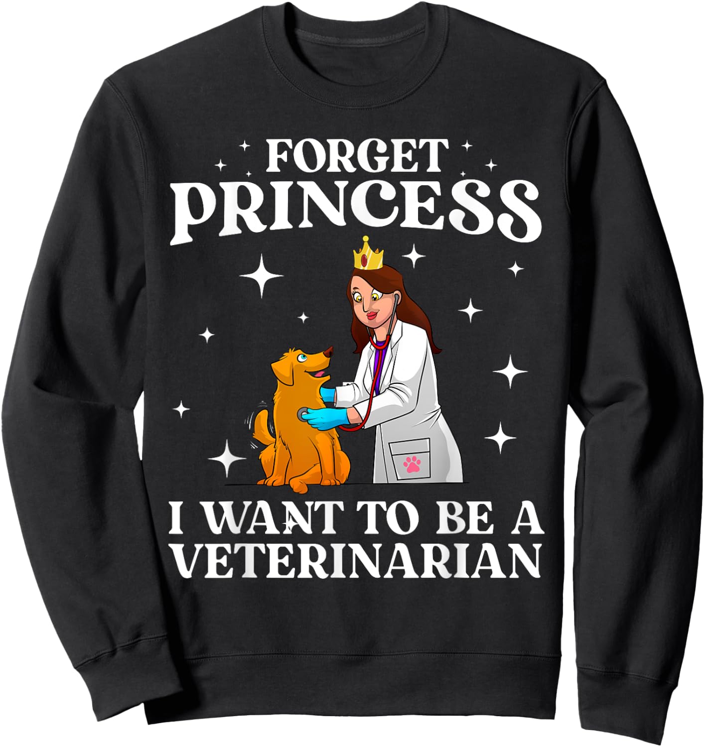Cool Veterinarian Art Girls Kids Vet Tech Student Sweatshirt - Sweatshirt | Black
