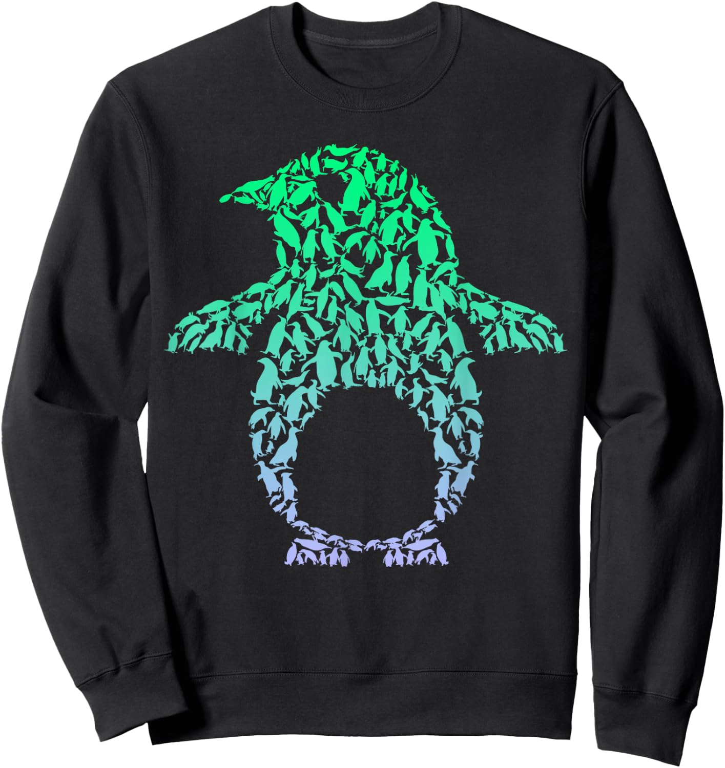 Silhouette Penguins for Penguin Lover | Boys Penguin Sweatshirt - Sweatshirt | Black