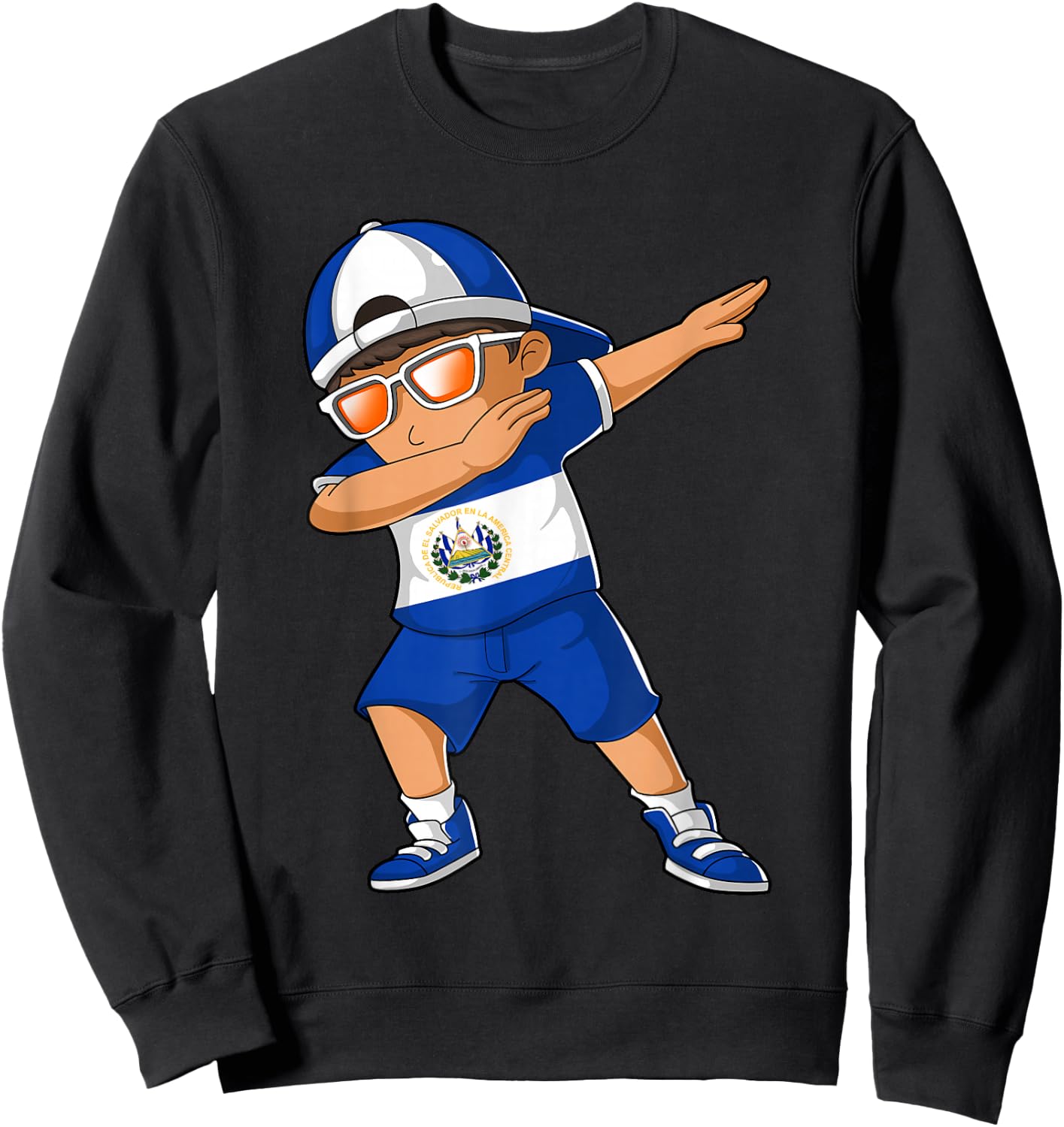 Salvadoran Boy El Salvador Kid Patriotism Roots Heritage Sweatshirt - Sweatshirt | Black