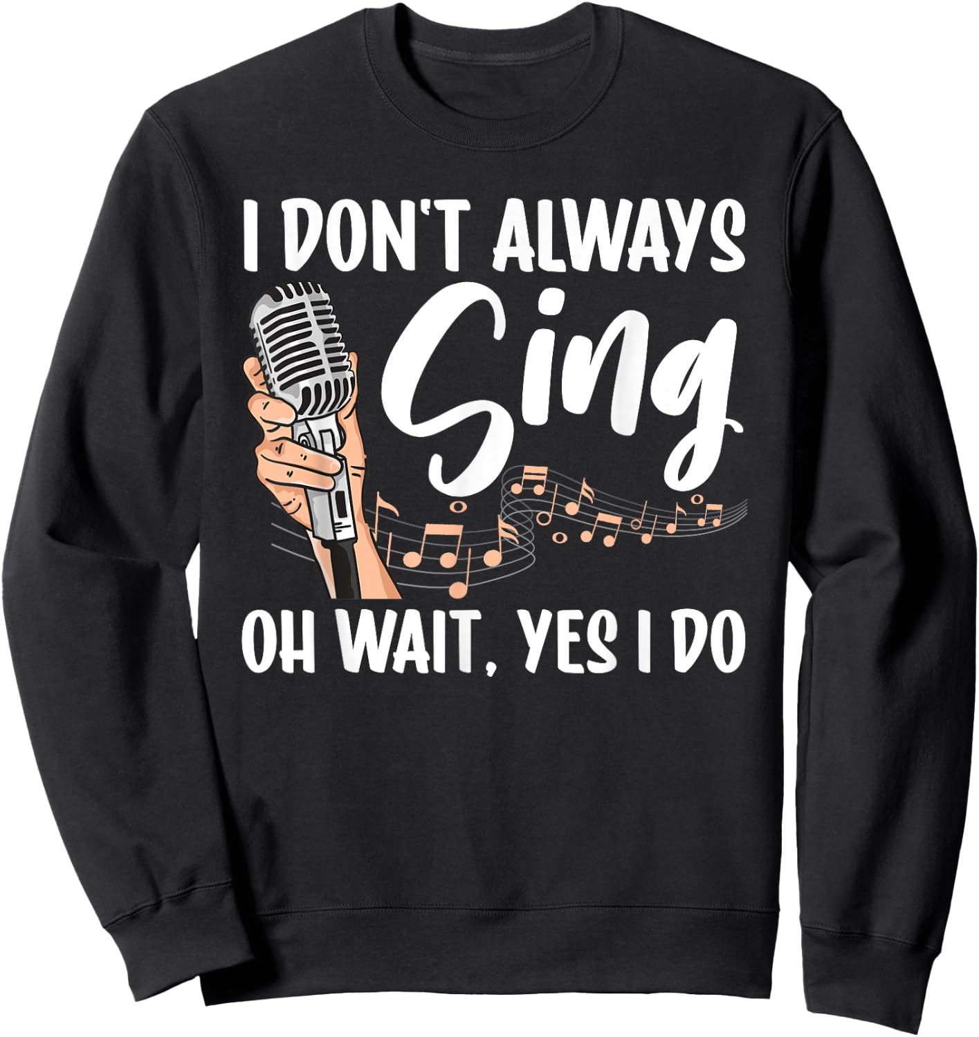 Funny Singer Women Karaoke Microphone Singing Lovers Sweatshirt - Sweatshirt | Black