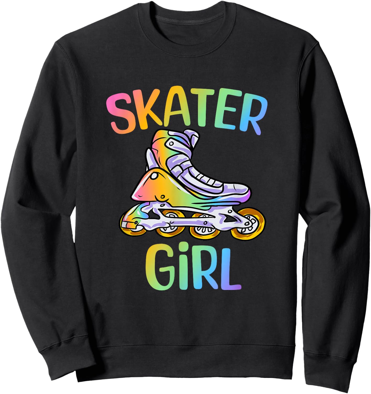 Skater Girl Rollerblading Girl Sweatshirt - Sweatshirt | Black