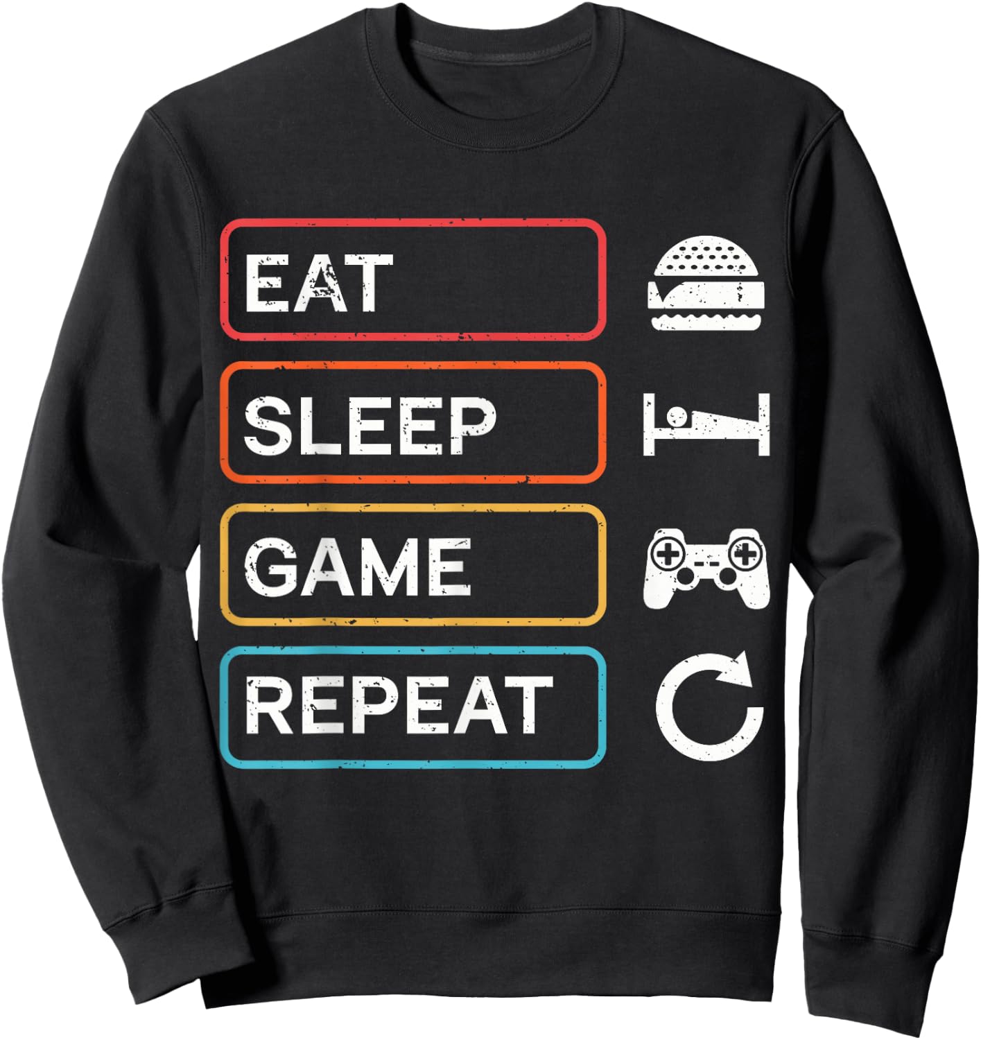 Eat, Sleep, Play, Repeat Sweatshirt - Sweatshirt | Black