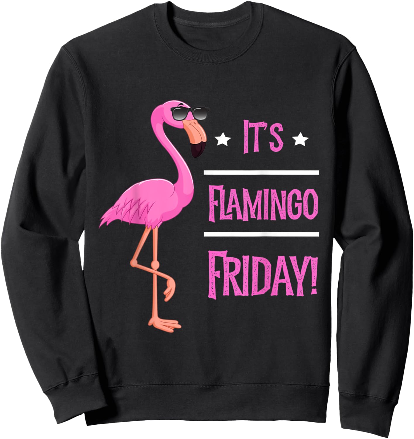 Flamingo It’s Flamingo Friday Birds Wearing Glasses Sweatshirt - Sweatshirt | Black