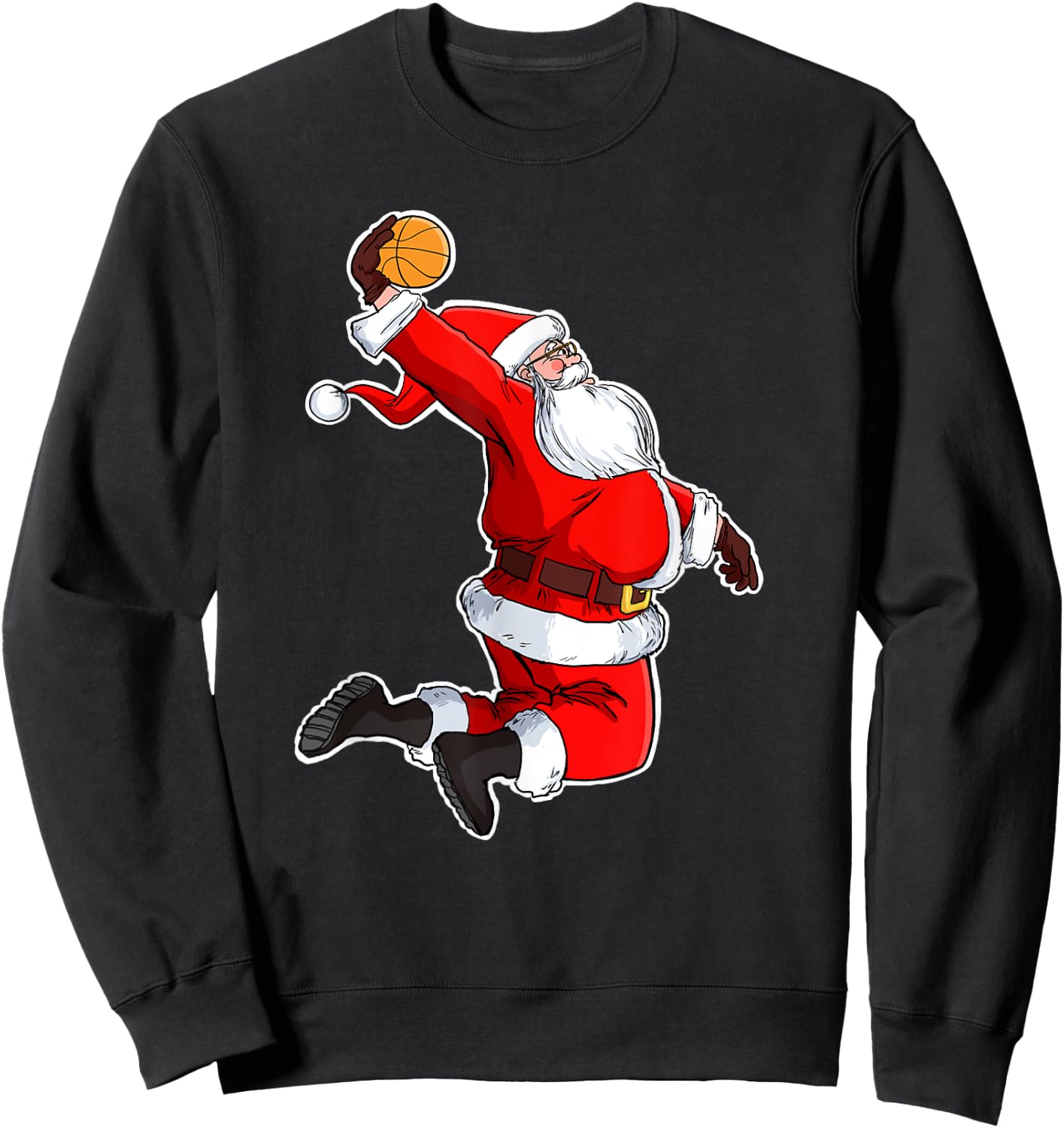 Dunking Santa Basketball Santa Sweatshirt - Sweatshirt | Black