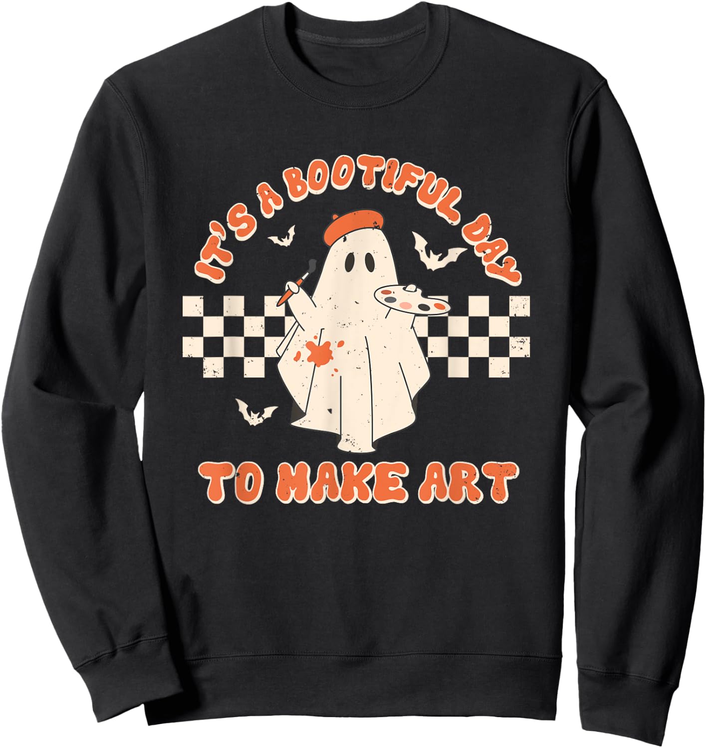 It's A Bootiful Day To Make Art Halloween Art Teacher Sweatshirt - Sweatshirt | Black