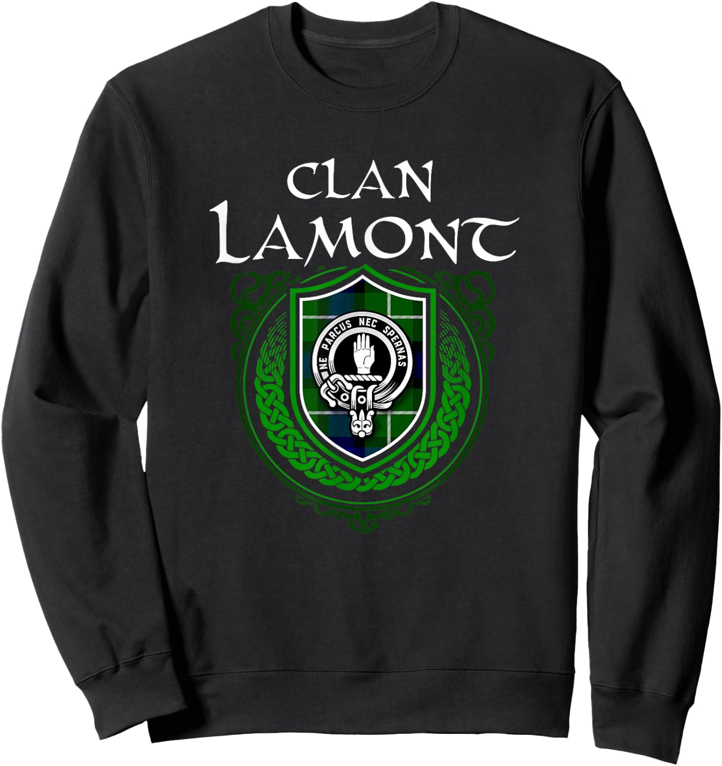 Clan Lamont Surname Scottish Clan Crest Tartan Badge Sweatshirt - Sweatshirt | Black