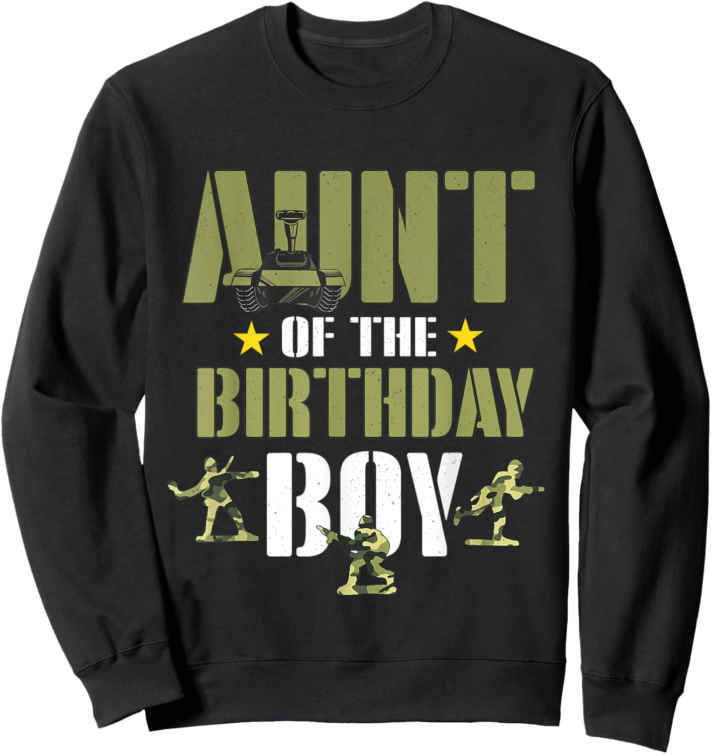 Aunt of The Birthday Boy Shirt Army Camouflage Aunt 1st Sweatshirt - Sweatshirt | Black
