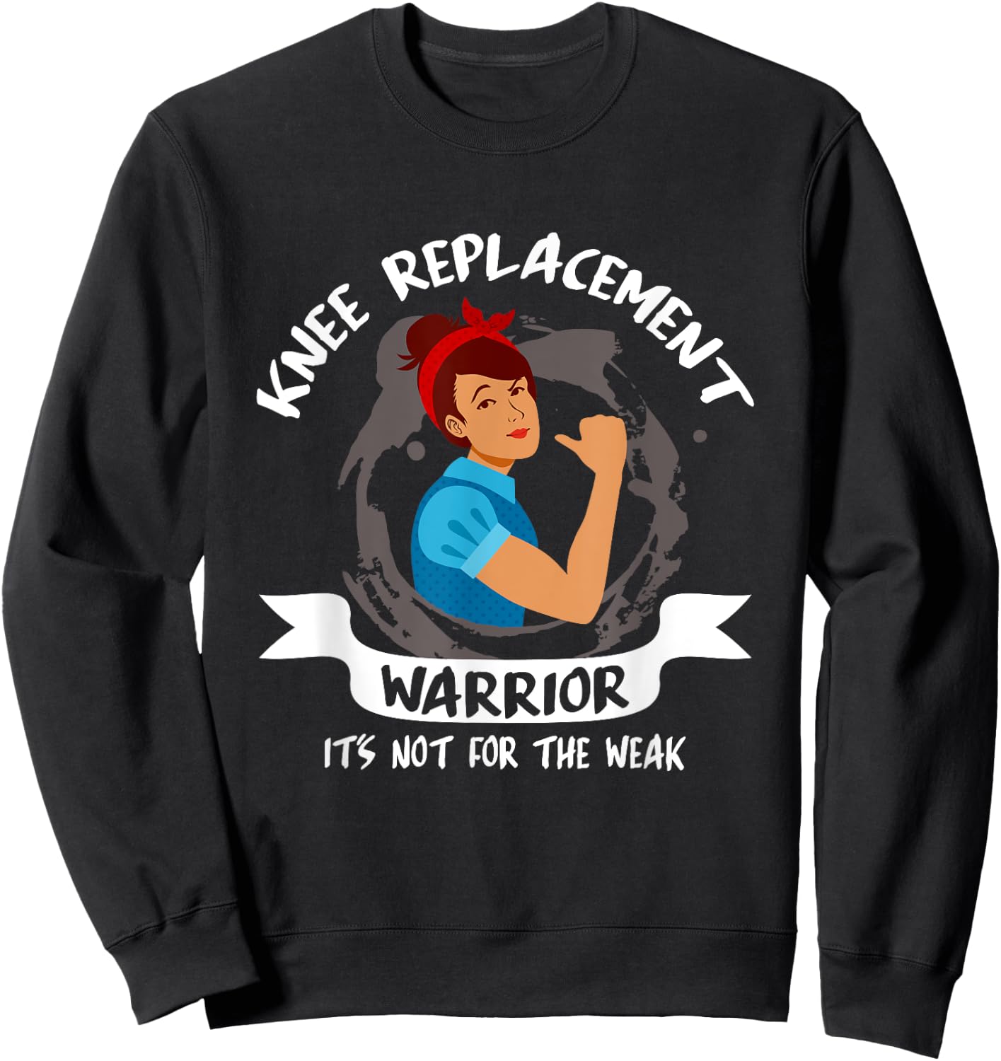 Funny Knee Replacement Surgery Recovery Get Well Gag Outfit Sweatshirt - Sweatshirt | Black