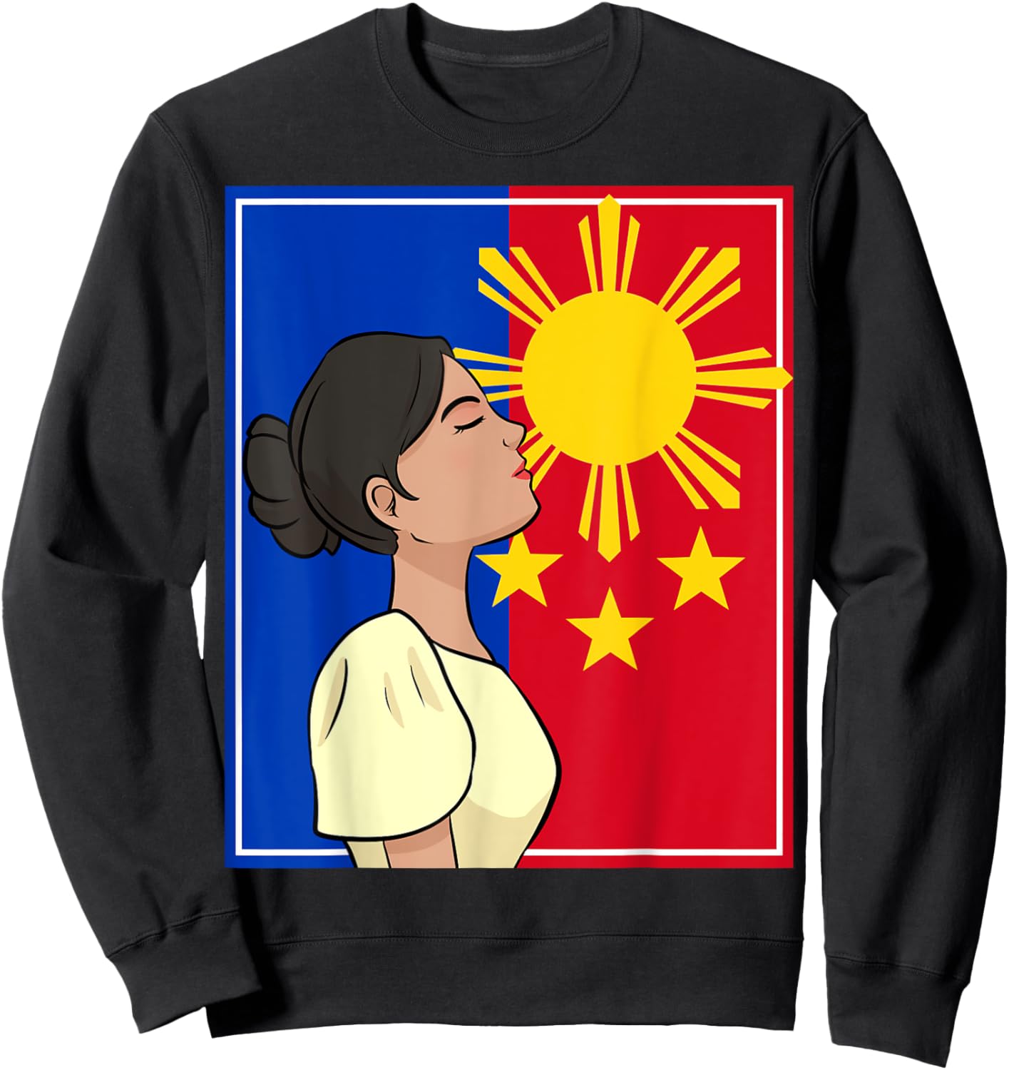 Philippines Pinay Filipina Filipiniana Filipino Flag Woman Sweatshirt - Sweatshirt | Black