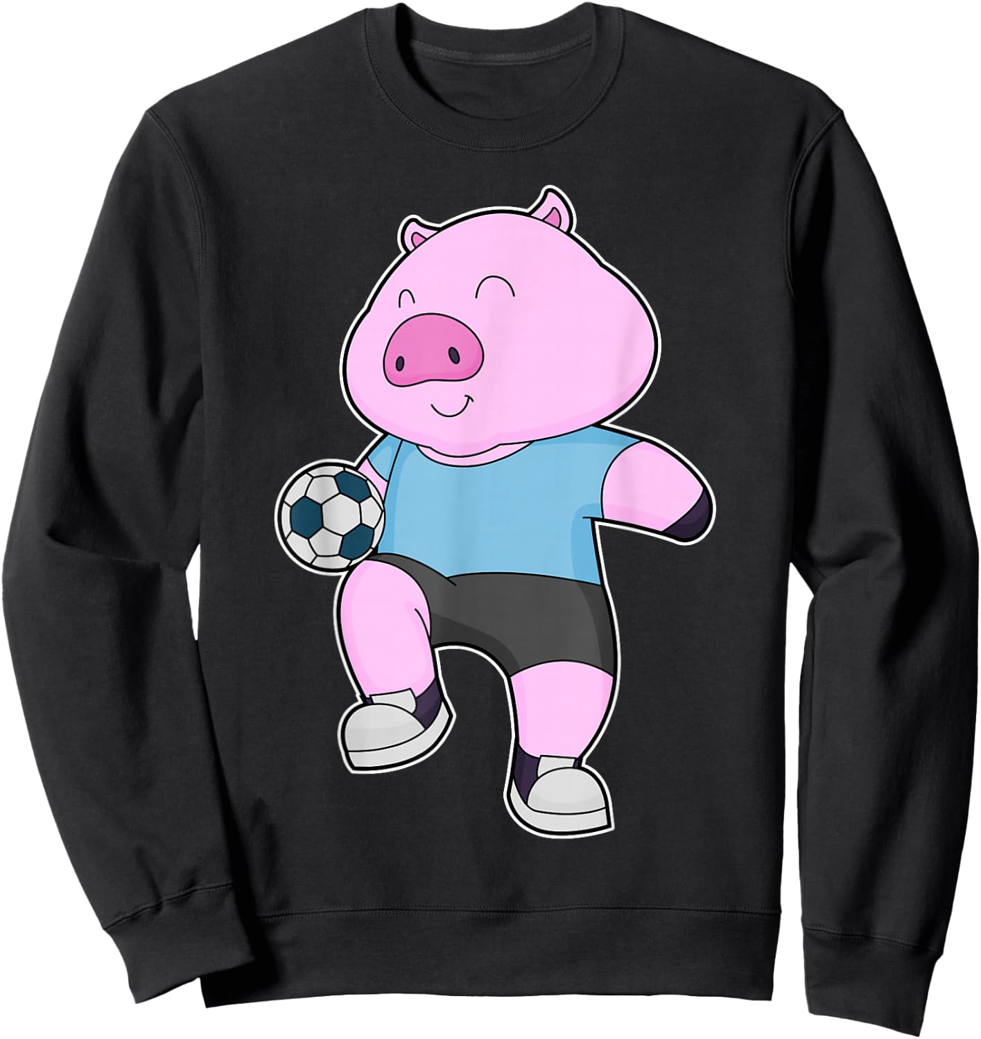 Pig Soccer player Soccer Sports Sweatshirt - Sweatshirt | Black
