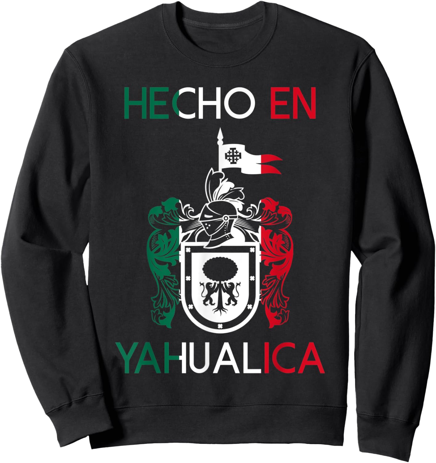 Yahualica Jalisco Estado De Mexico Escudo Eagle Aguila Sweatshirt - Sweatshirt | Black