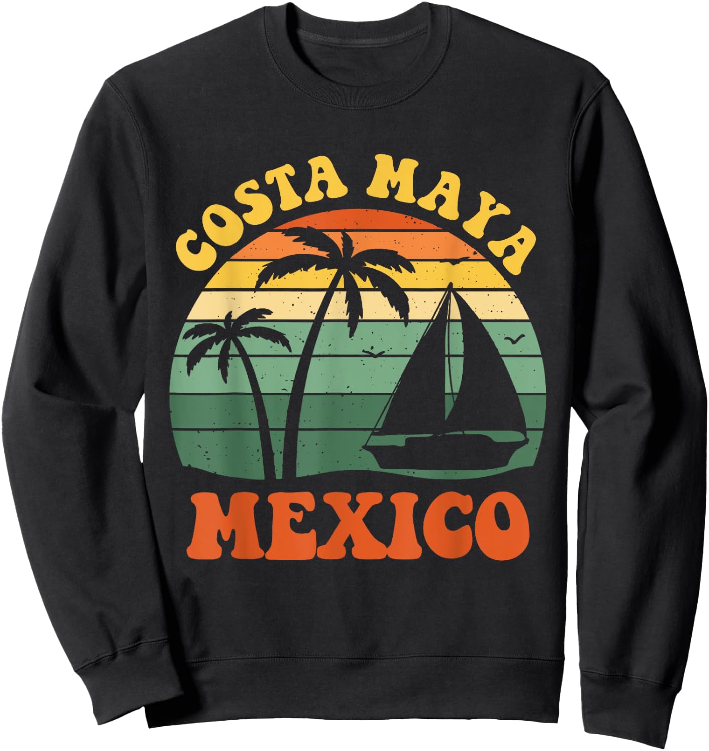 Costa Maya Mexico Sunset Matching Family Vacation Sweatshirt - Sweatshirt | Black