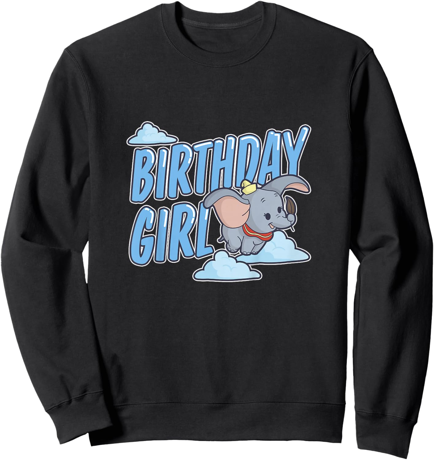 Kids Disney Dumbo Birthday Girl Cute Flying Sky Portrait Youth Sweatshirt - Sweatshirt | Black