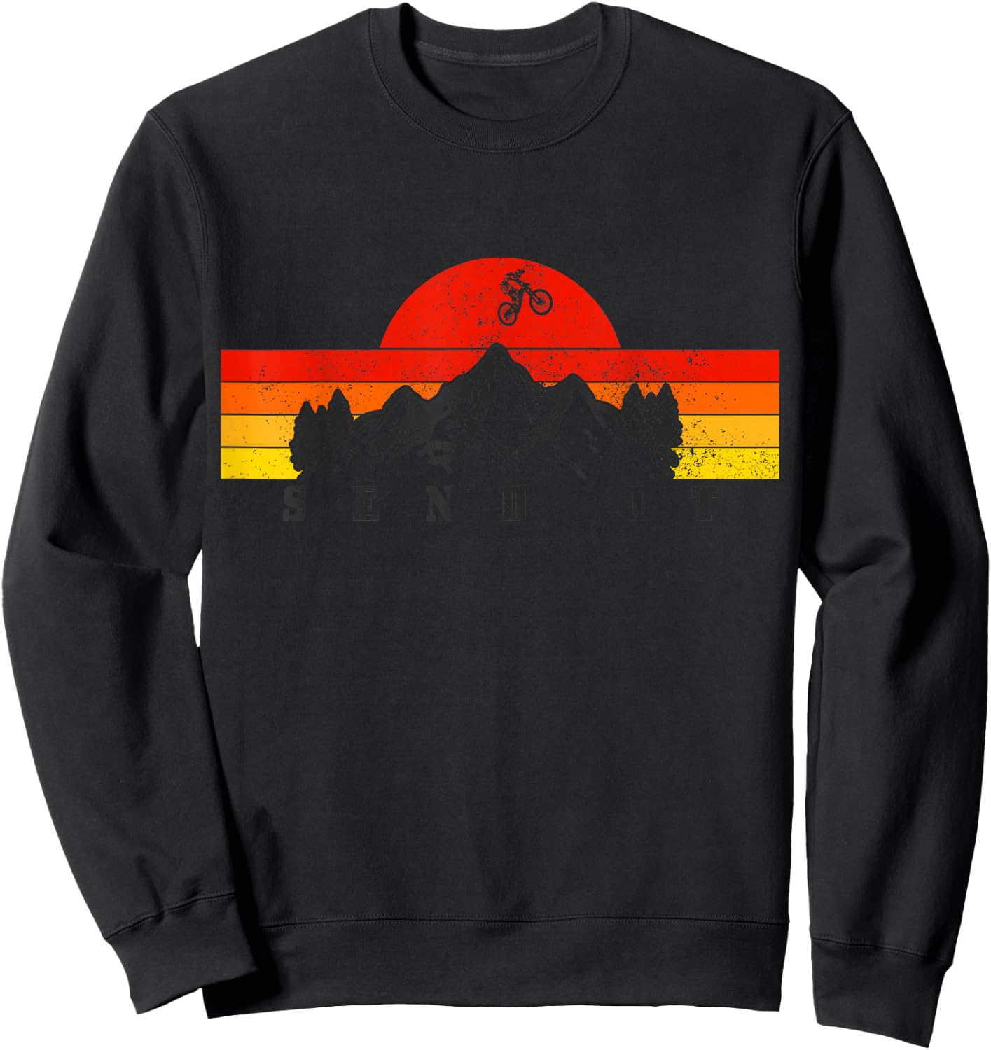 Mountain Bike Send It Vintage MTB Mountain Biker Sweatshirt - Sweatshirt | Black