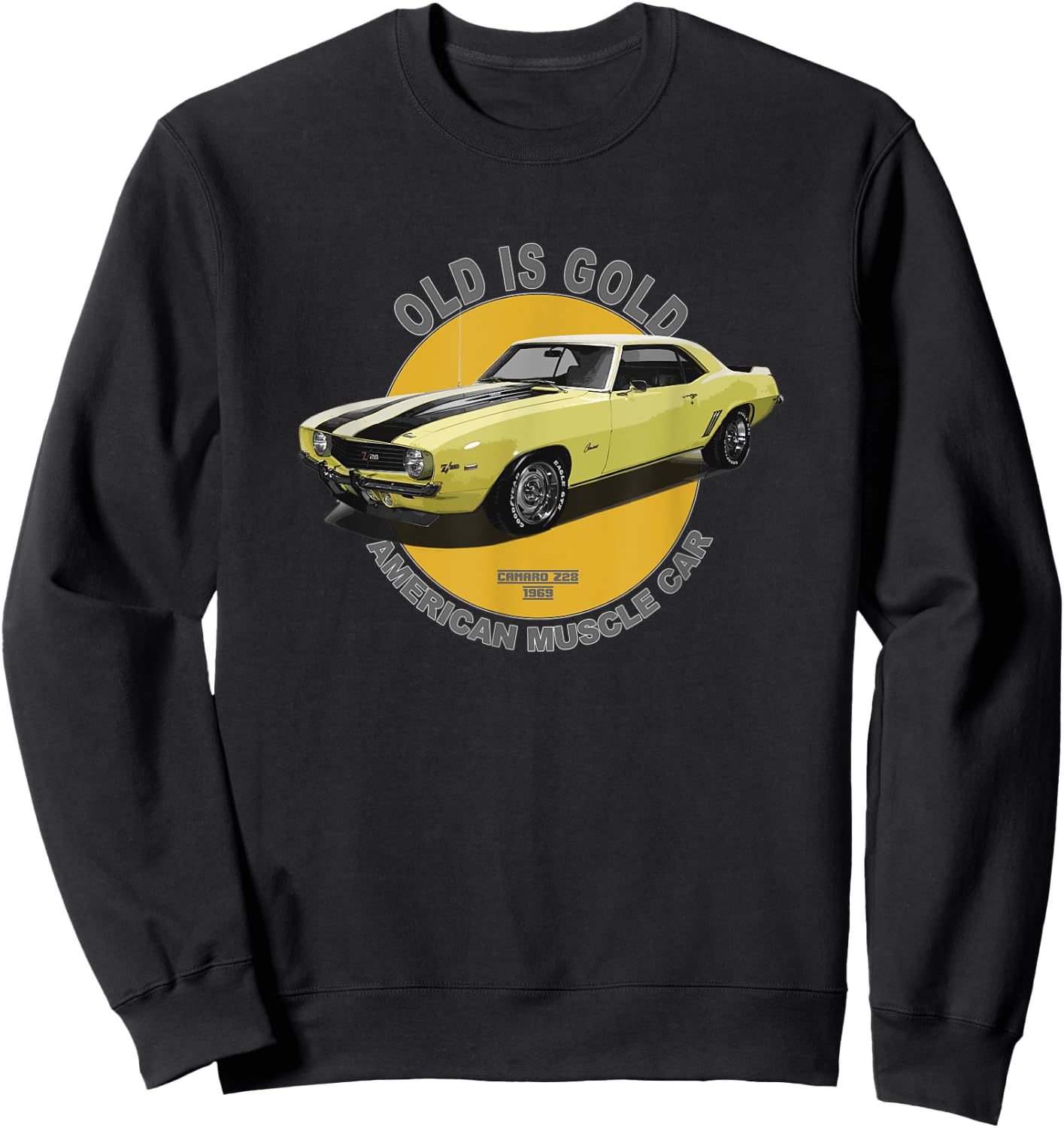 Z28 American Muscle Car 60s 70s Old is Gold Sweatshirt - Sweatshirt | Black