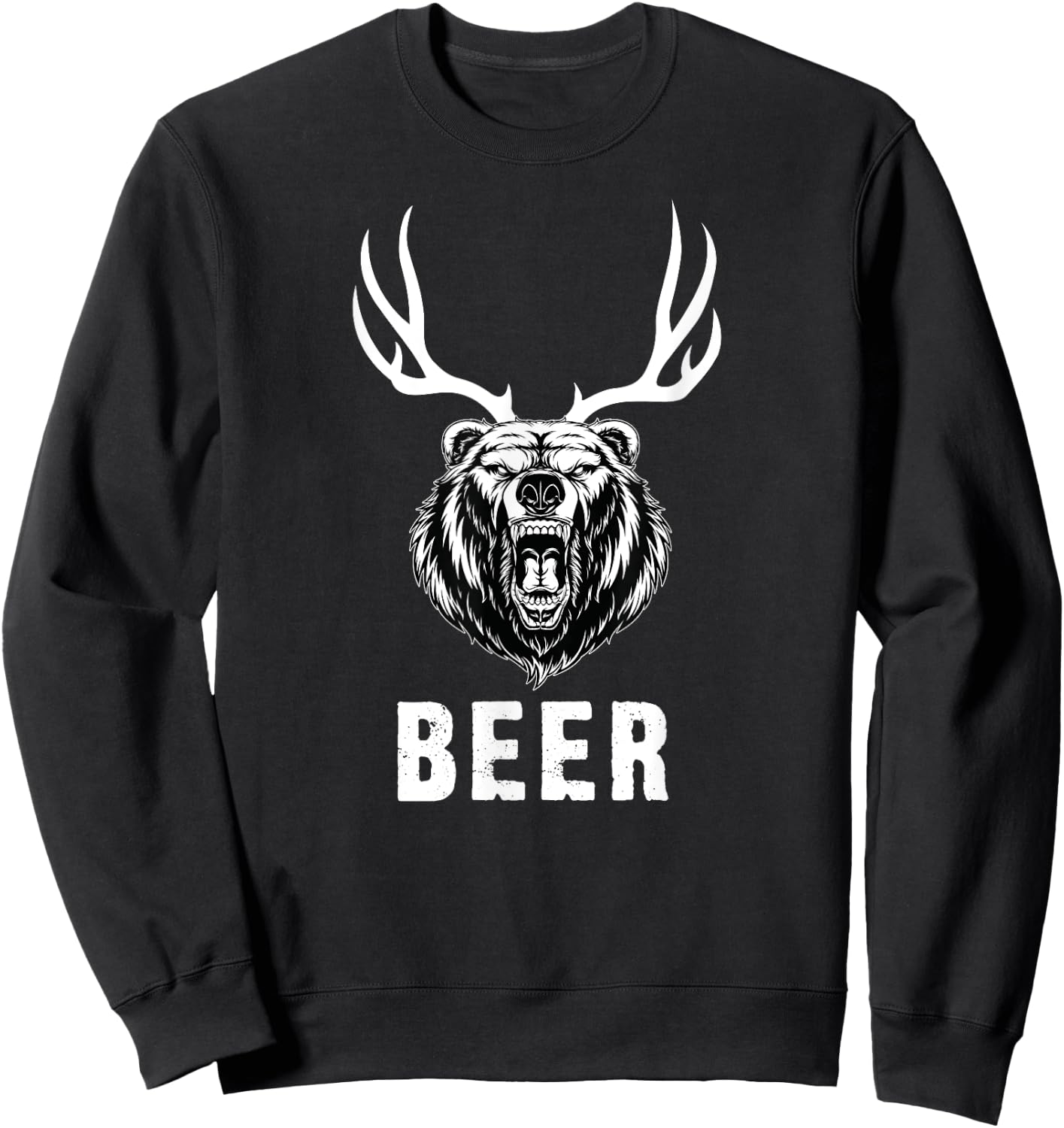 Bear Deer Funny Beer Sweatshirt - Sweatshirt | Black