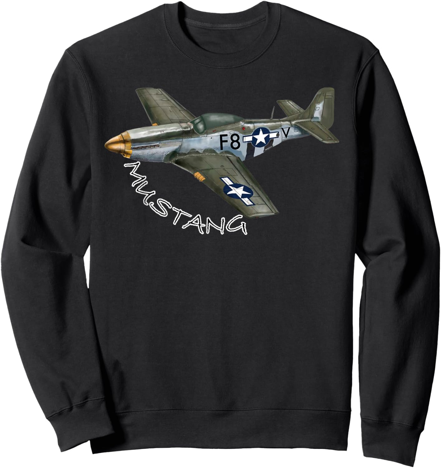 P51 Mustang WW2 Warplanes Warbirds Plane Spotter Sweatshirt - Sweatshirt | Black