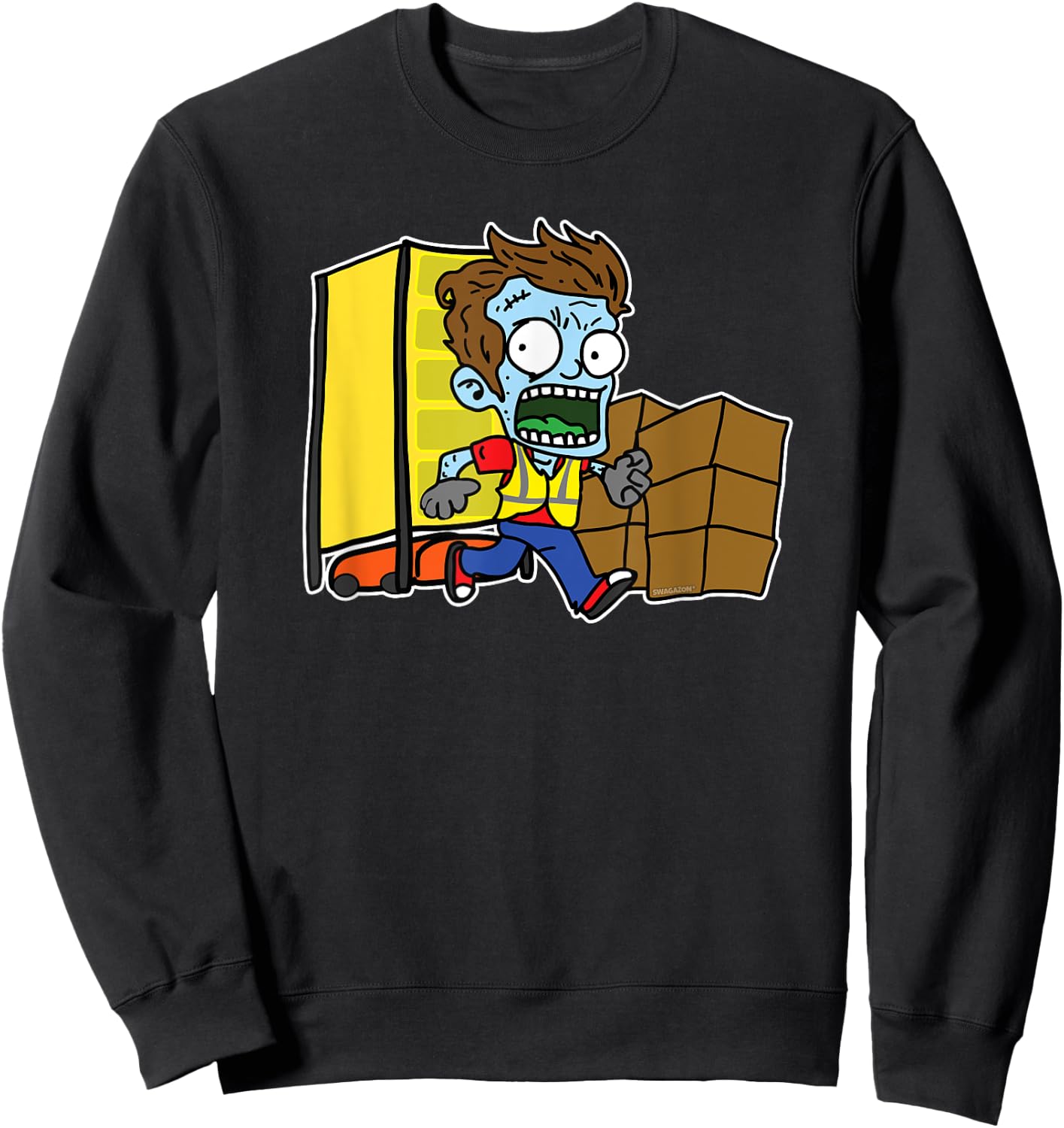 AmaZombie x Swagazon Coworker Associate Zombie Running Sweatshirt - Sweatshirt | Black
