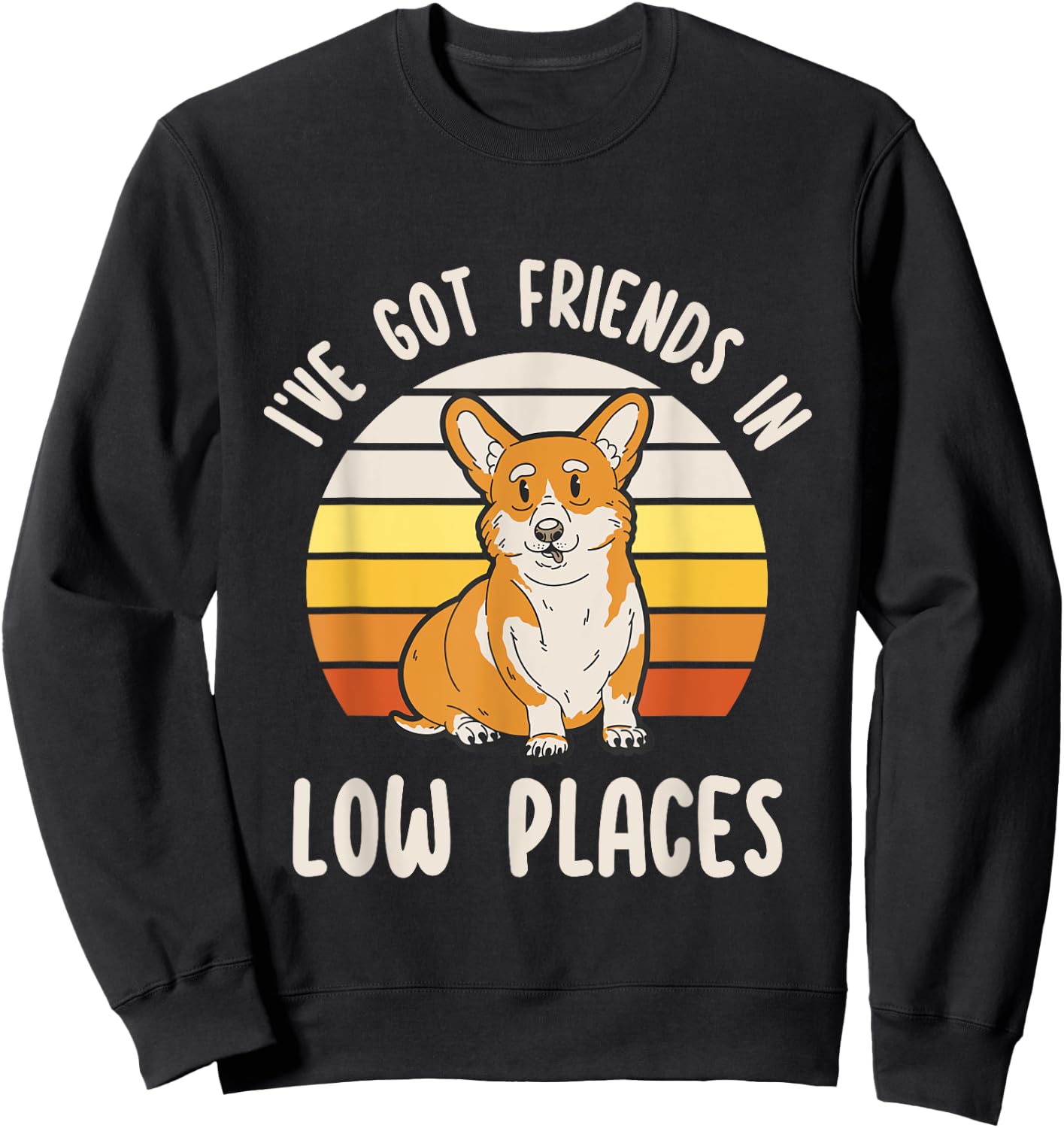 Pembroke Welsh Corgi Dog I've Got Friends In Low Places Sweatshirt - Sweatshirt | Black