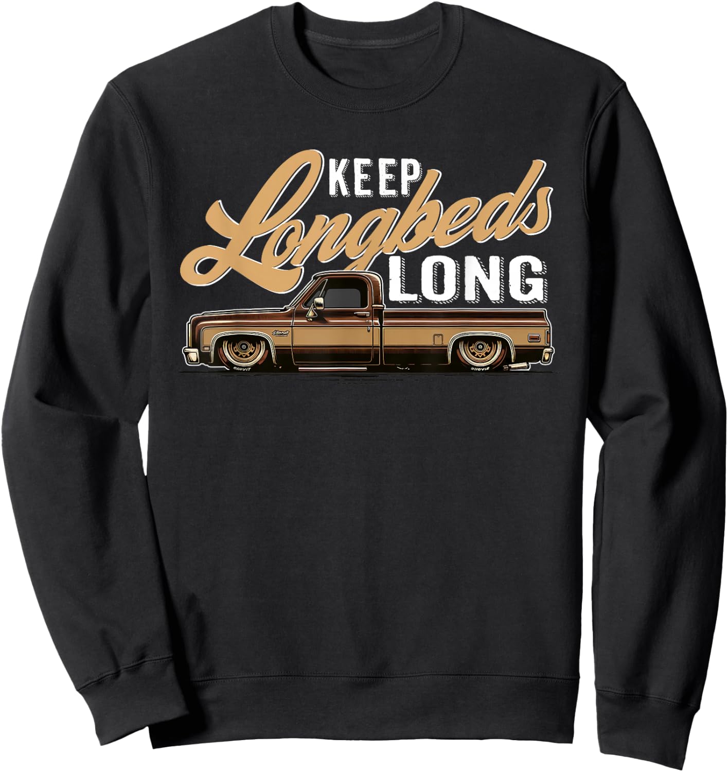 Squarebody Longbed Classic Square body C10 Vintage truck Sweatshirt - Sweatshirt | Black