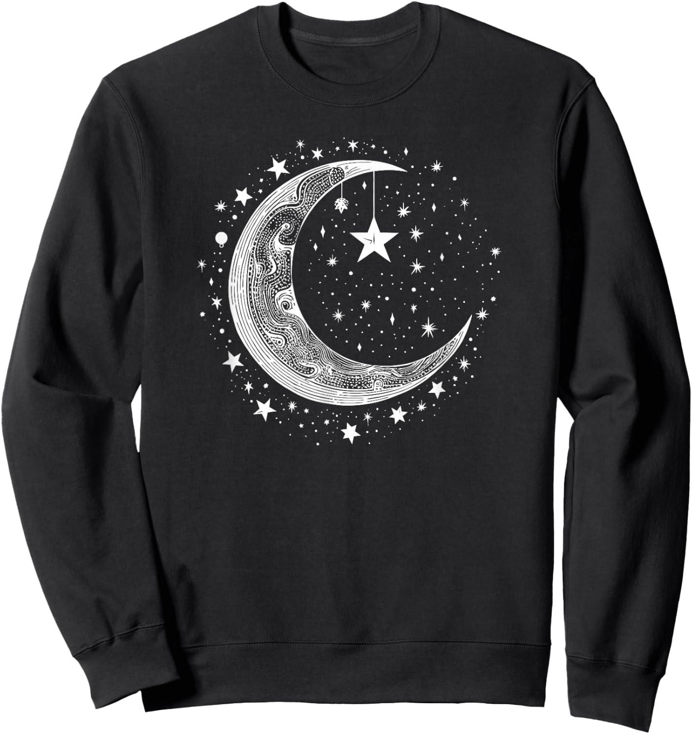 Galaxy Night Sky Moon Lunar Stars Love Sweatshirt - Sweatshirt | Black