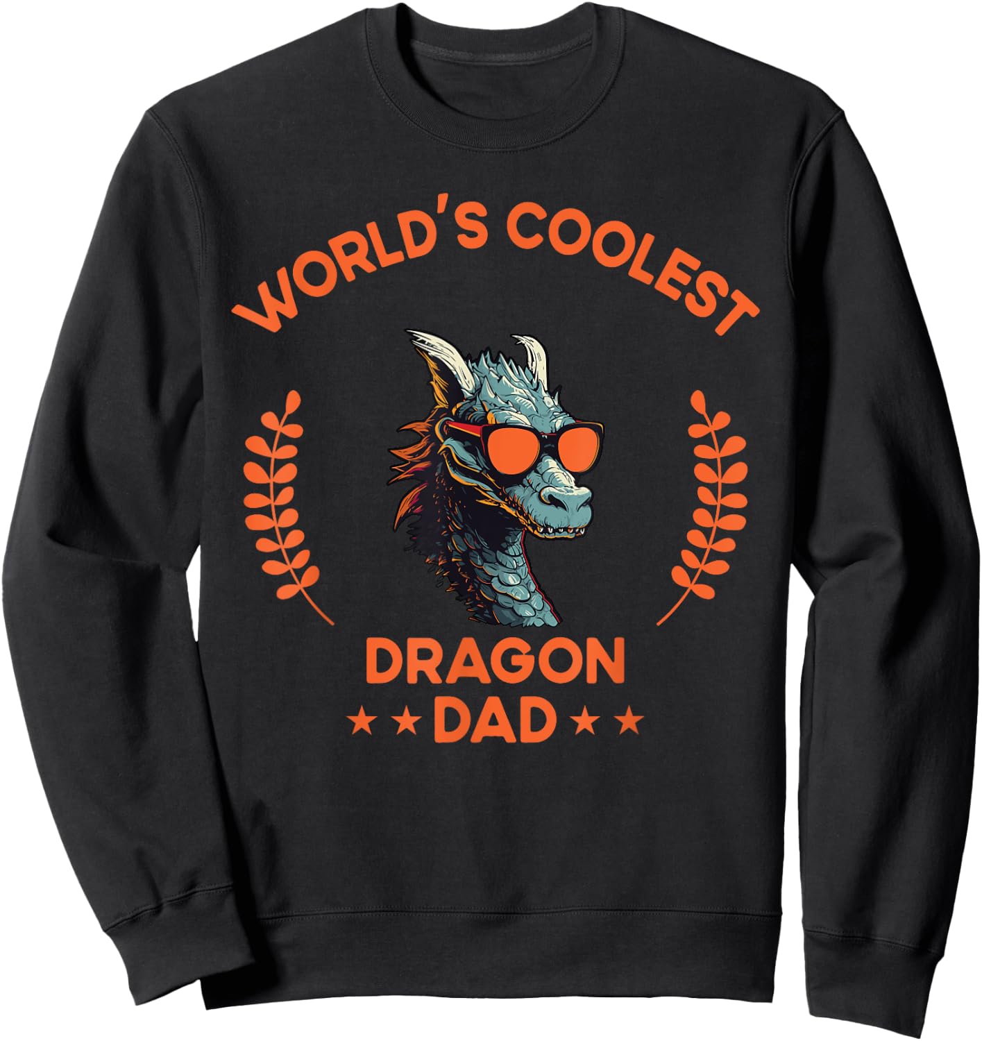 World's Coolest Dad Papa - Men Father Funny Dragon Sweatshirt - Sweatshirt | Black