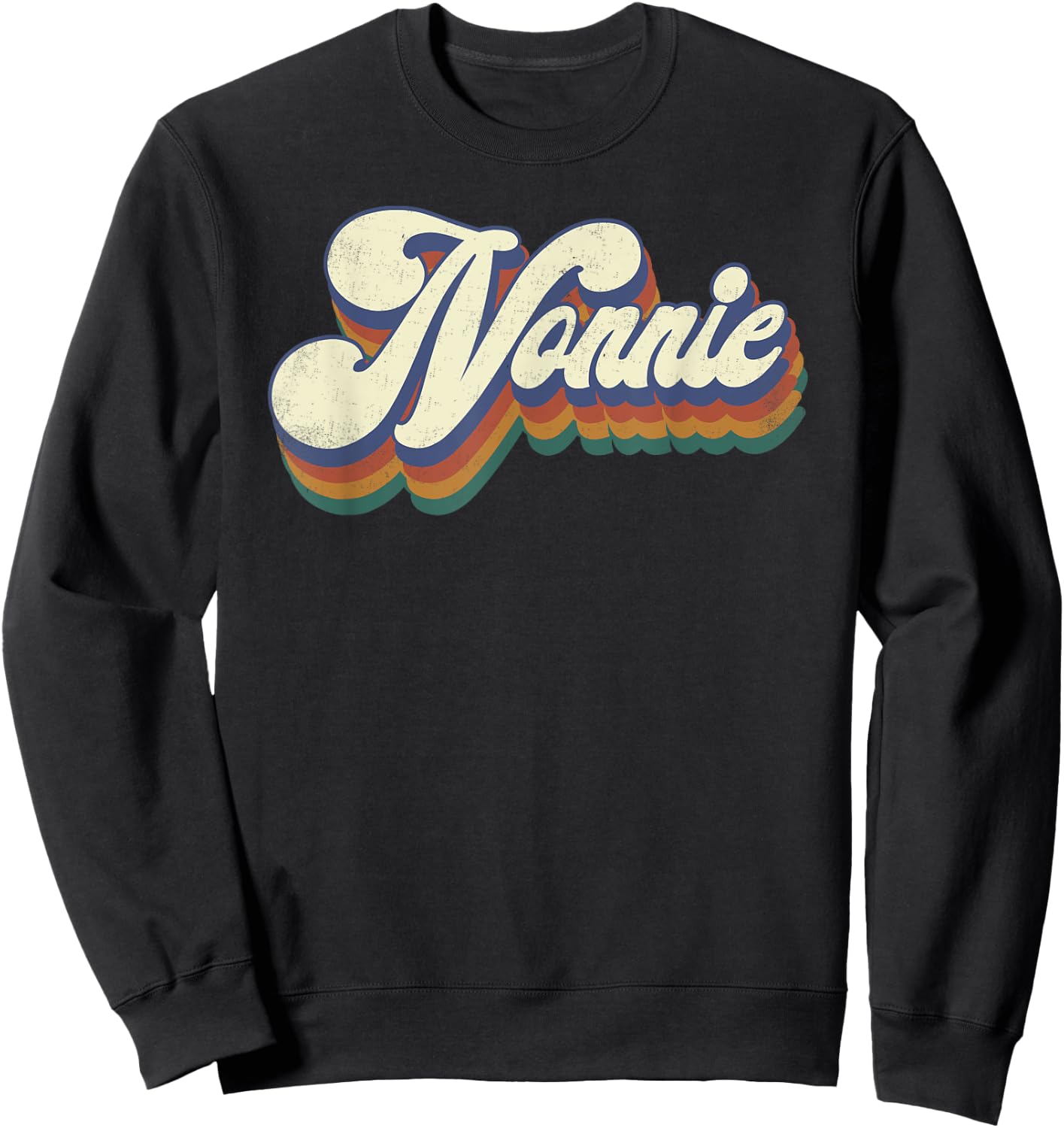 Nonnie Gifts For Grandma Retro Vintage Mother's Day Nonnie Sweatshirt - Sweatshirt | Black