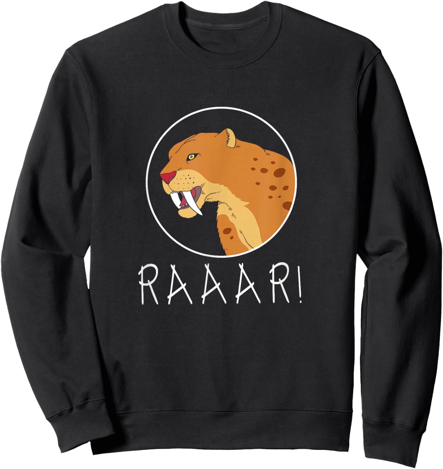 Cute Baby Tiger Smilodon Sabertooth Tiger Sweatshirt - Sweatshirt | Black