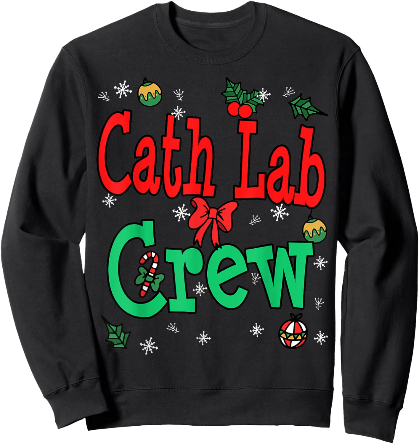 Cath Lab Tech Christmas Crew Laboratory Technician Sweatshirt - Sweatshirt | Black