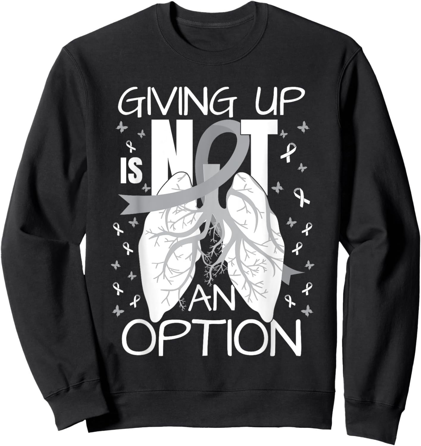 Lung Cancer Warrior Sweatshirt - Sweatshirt | Black
