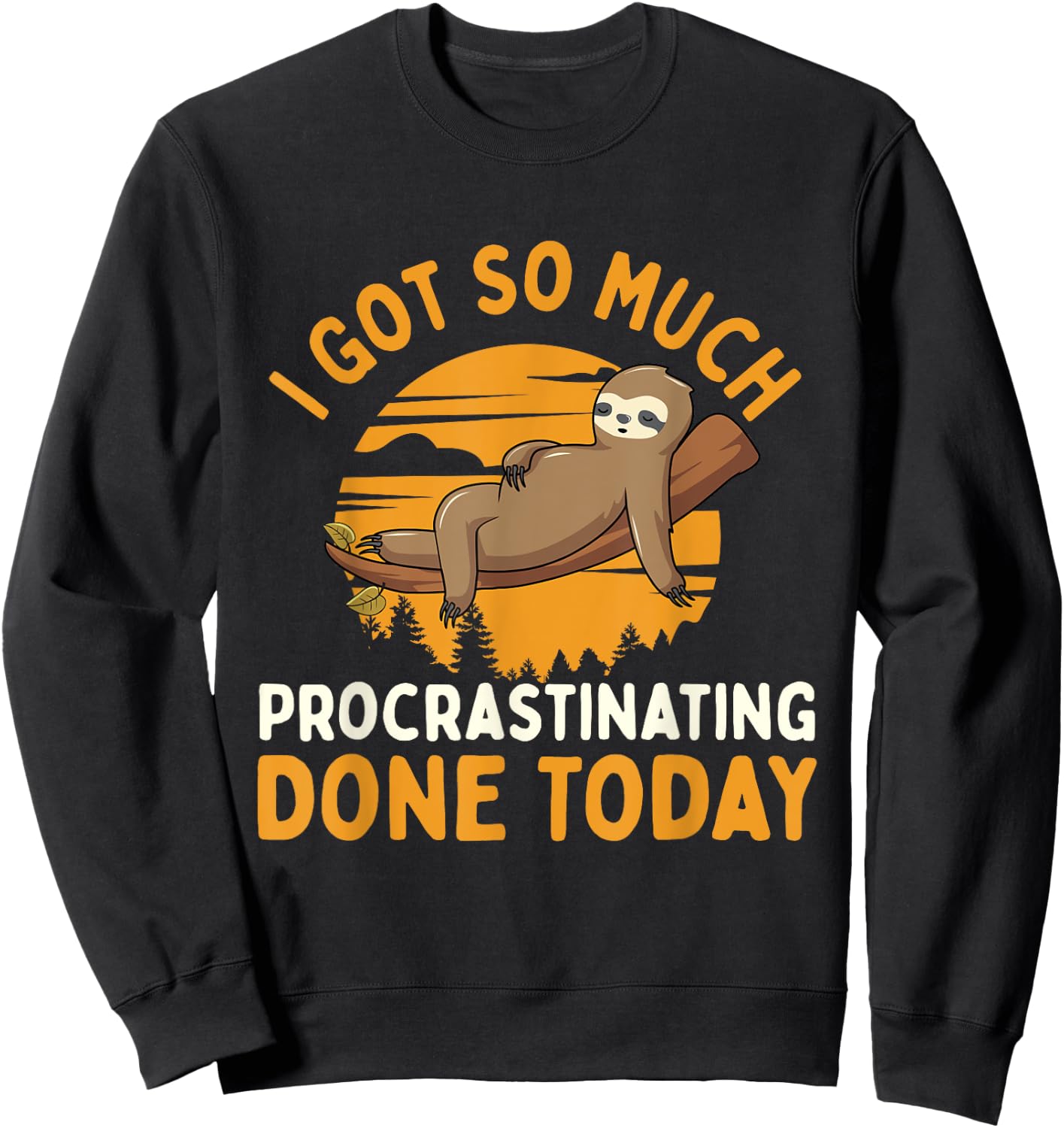 I Got So Much Procrastinating Done Today - Zoo Sloth Lover Sweatshirt - Sweatshirt | Black