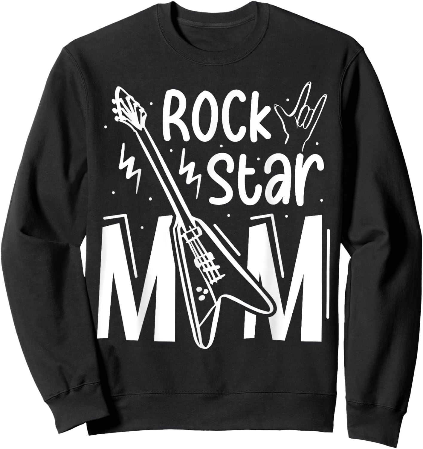 Rockstar Birthday Girl Rock Star Mom Party Music Sweatshirt - Sweatshirt | Black
