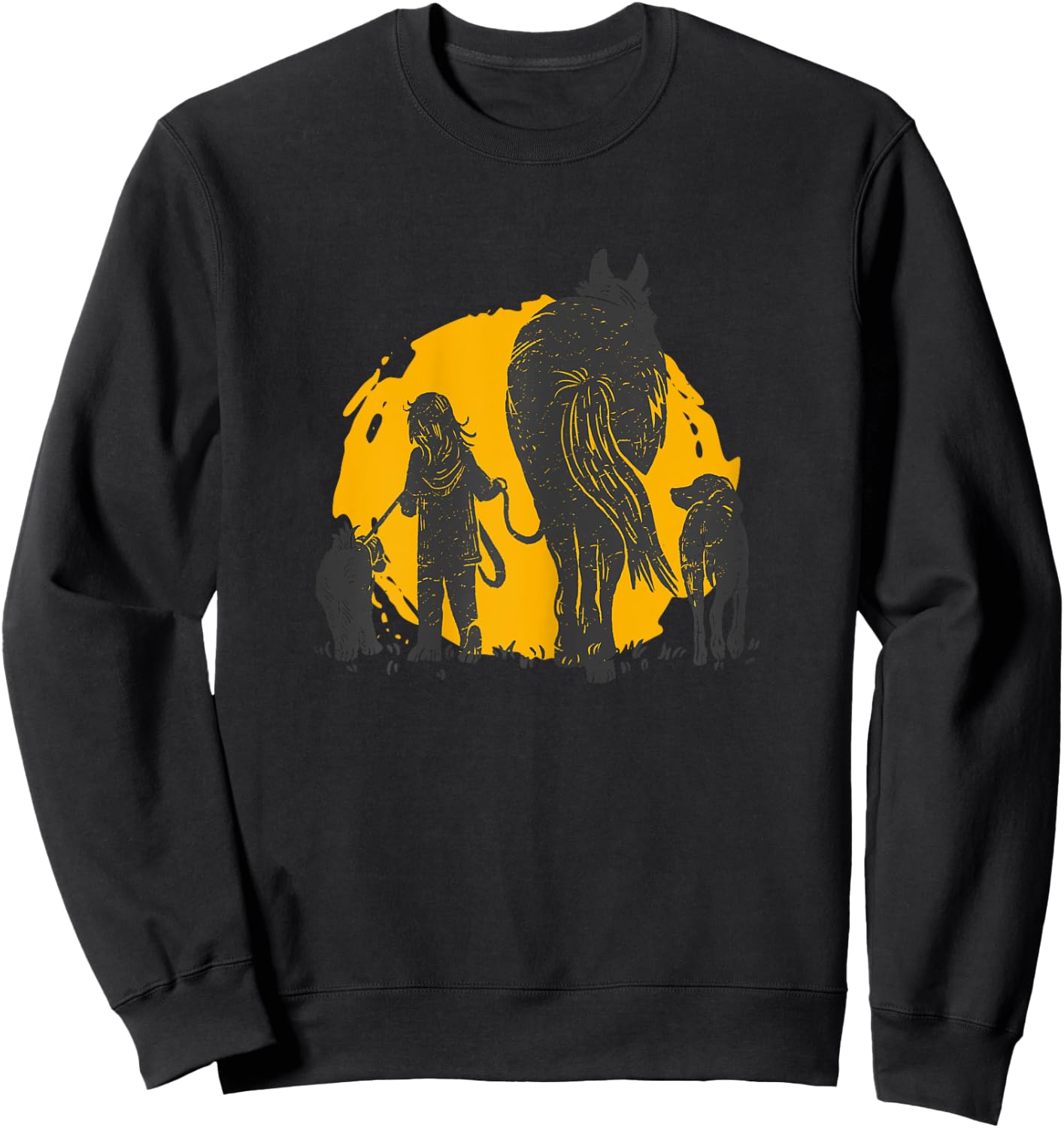 Horseback Riding Equestrian Horse Girl Sweatshirt - Sweatshirt | Black