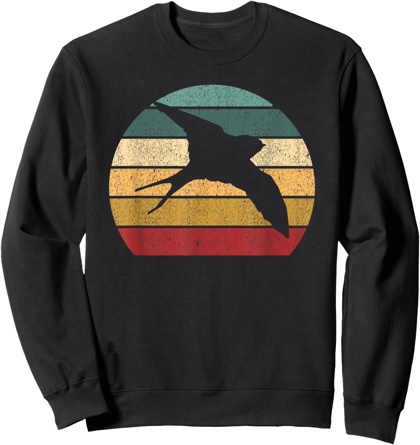 Retro Barn Swallow Bird Sweatshirt - Sweatshirt | Black