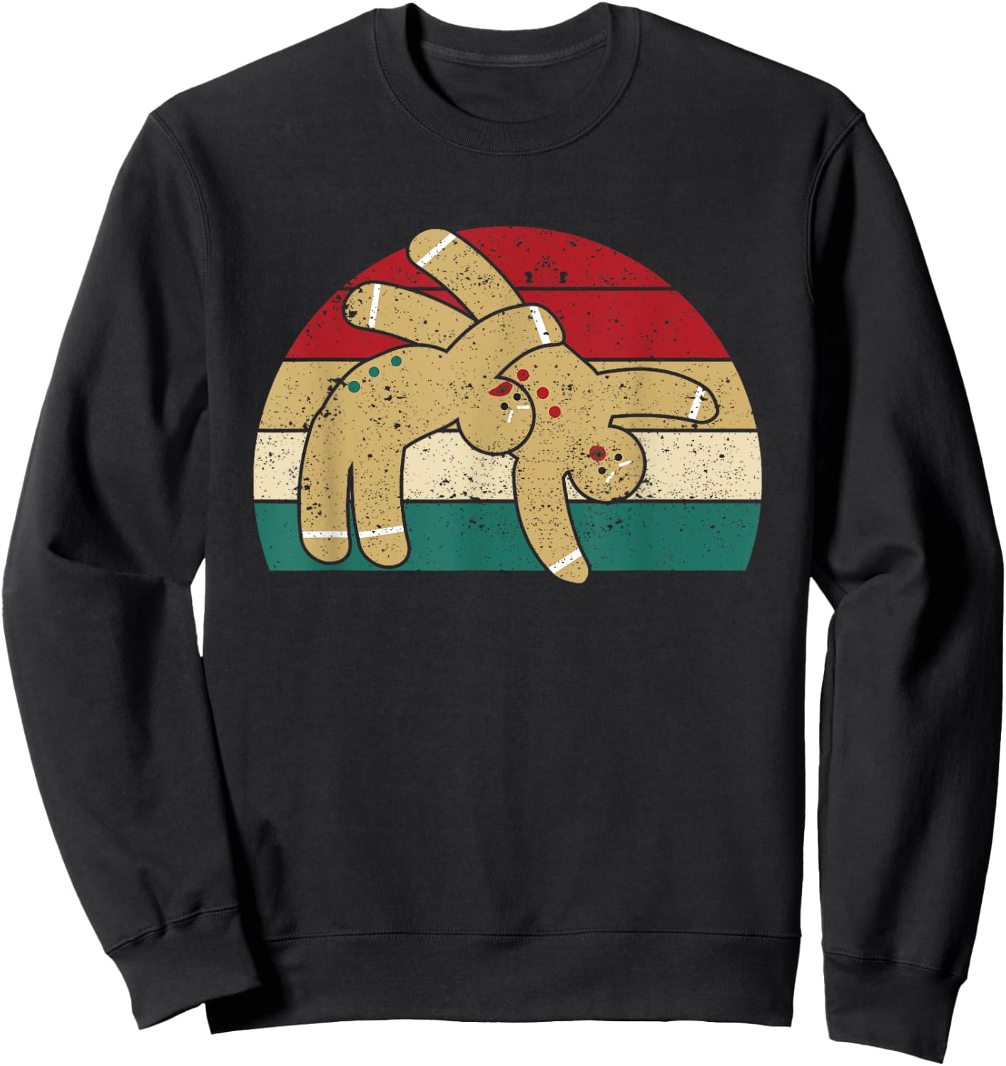 Gingerbread Man Cookies Christmas Funny Fighting Wrestling Sweatshirt - Sweatshirt | Black