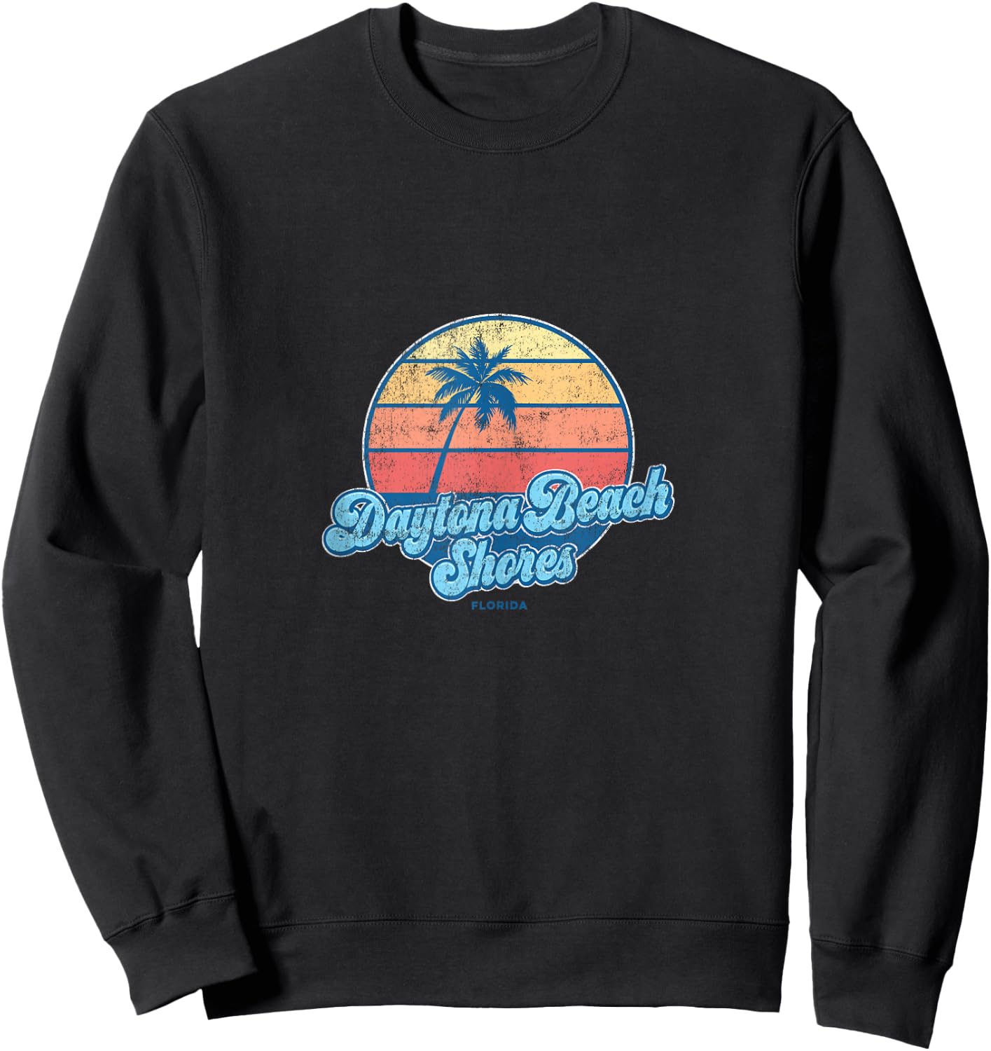 Vintage Daytona Beach Shores Florida FL Classic 70s Retro Su Sweatshirt - Sweatshirt | Black