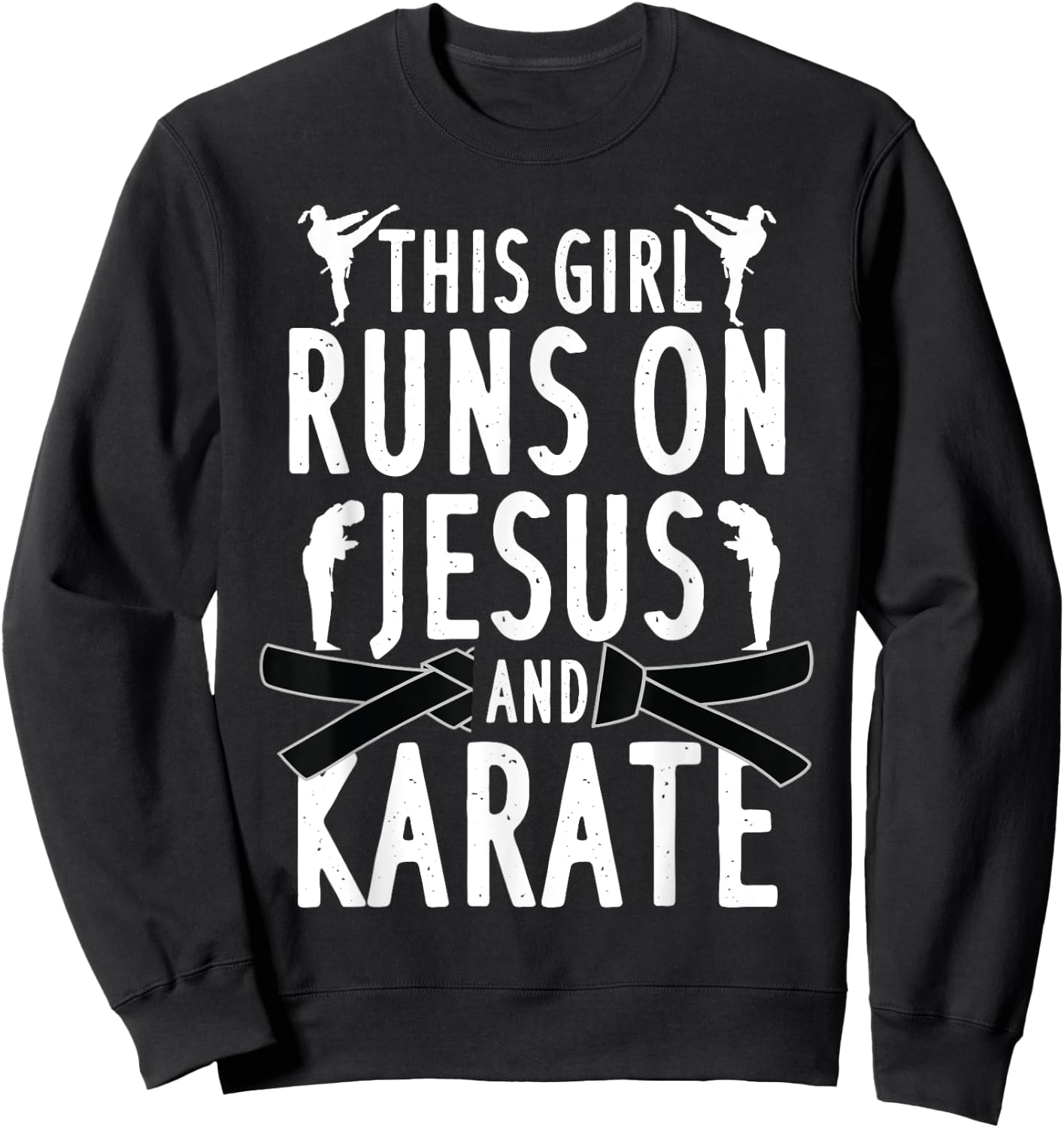 Funny Karate Design Girls Karate Martial Art Lover Sweatshirt - Sweatshirt | Black