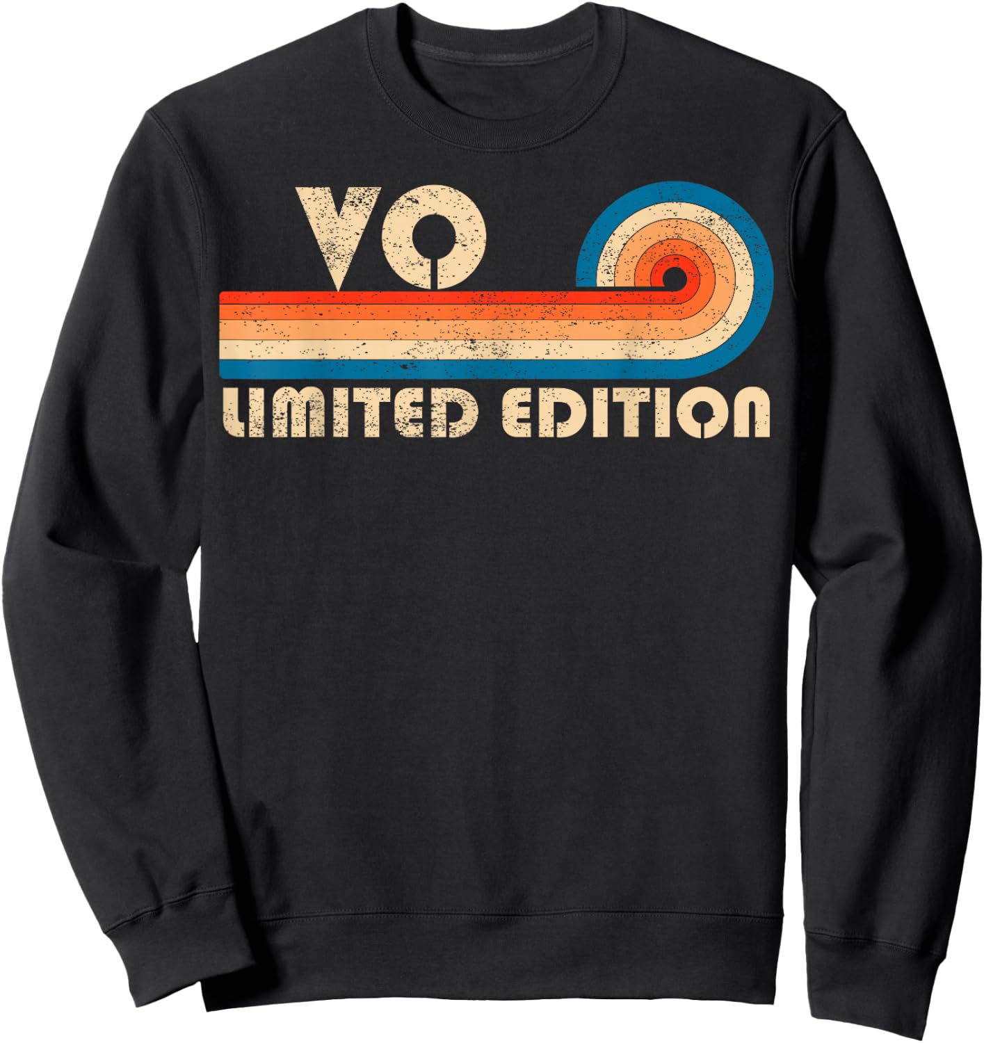 VO Surname Retro Vintage 80s 90s Birthday Reunion Sweatshirt - Sweatshirt | Black
